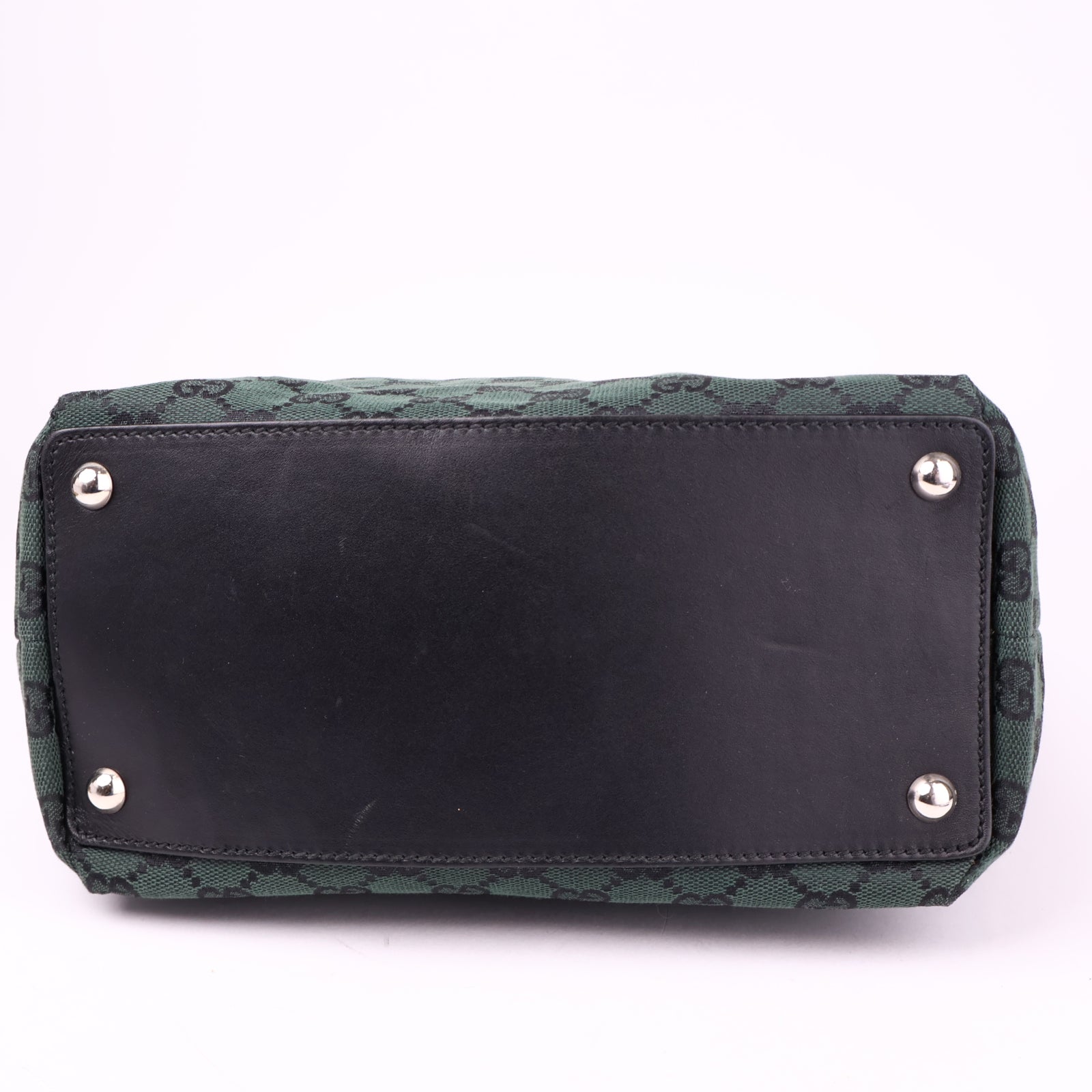 J3527 GUCCI GG Monogram Canvas Leather Tote Bag- Pre Owned