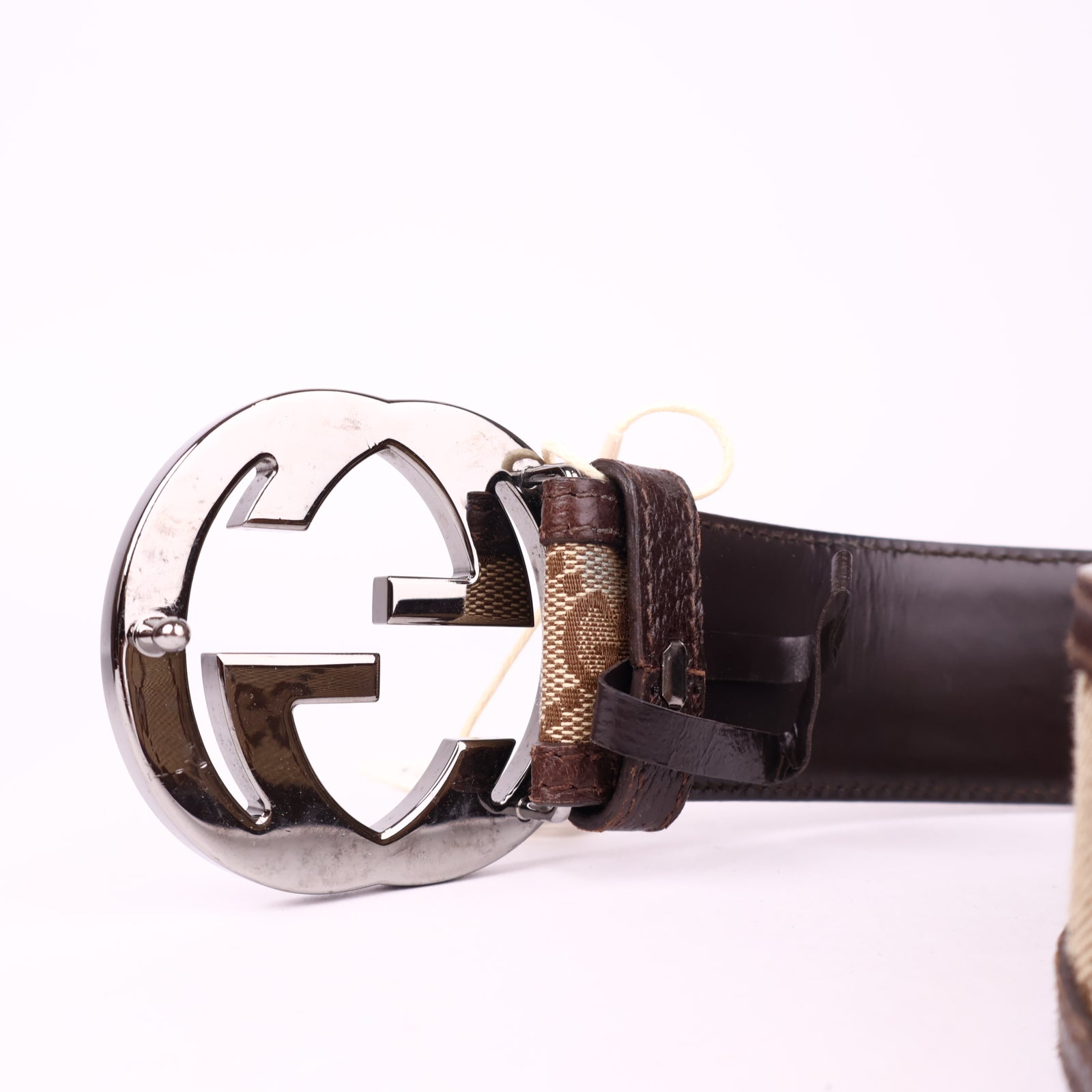 J3525 Gucci GG Canvas Interlocking G 85cm Belt- Pre Owned