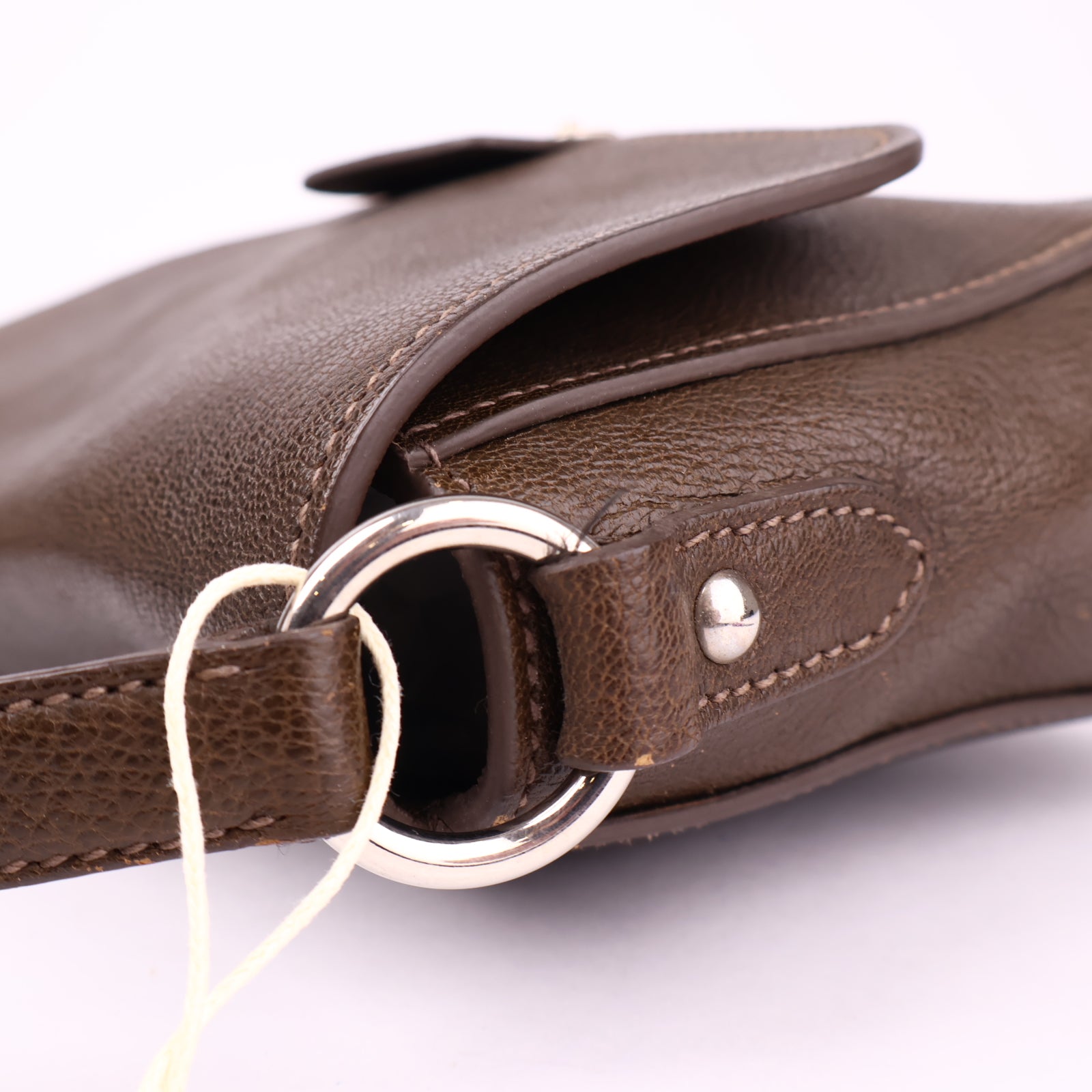 J3540 Miu Miu Beige Madras Leather Pushlock Flap Shoulder Bag- Pre Owned