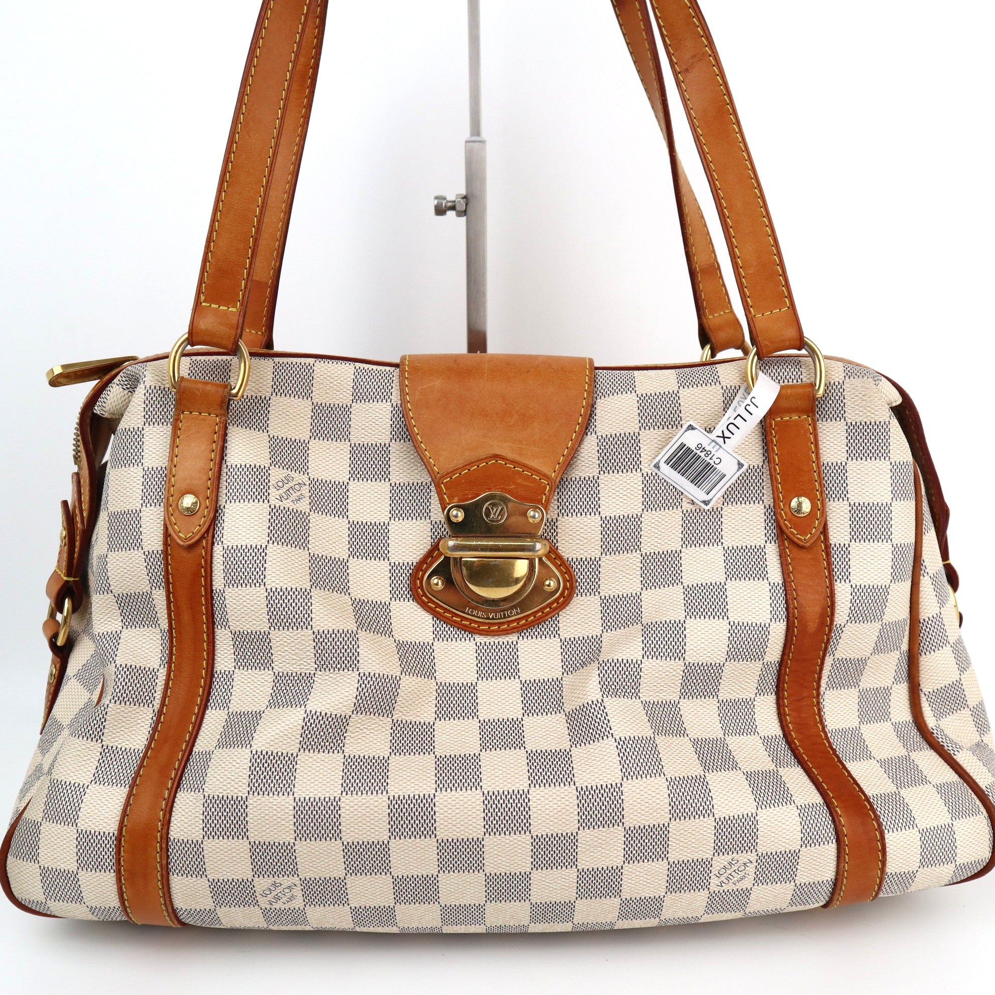 Louis Vuitton Damier Azur Stresa PM Shoulder Bag C1846 | Pre-Owned Very Good White / Blue Damier Azur Canvas