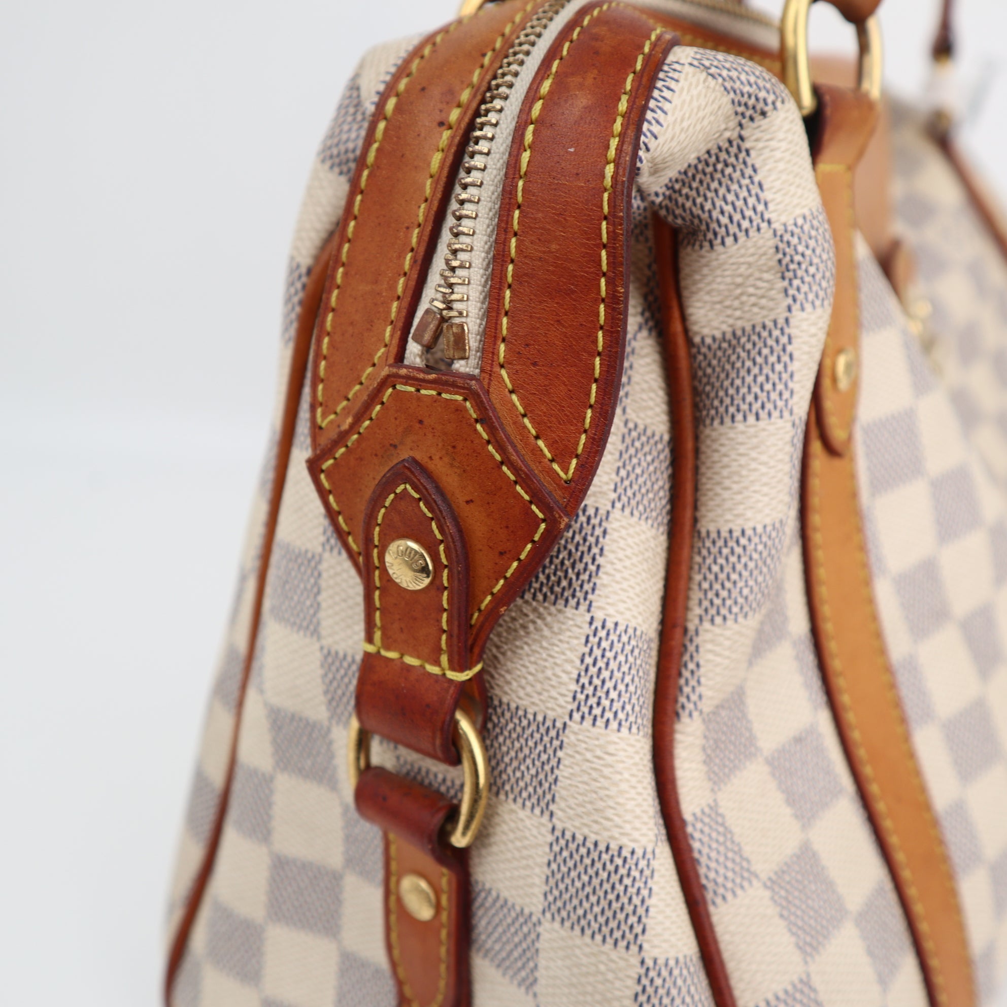Louis Vuitton Damier Azur Stresa PM Shoulder Bag C1847 | Pre-Owned Very Good White / Blue Damier Azur Canvas