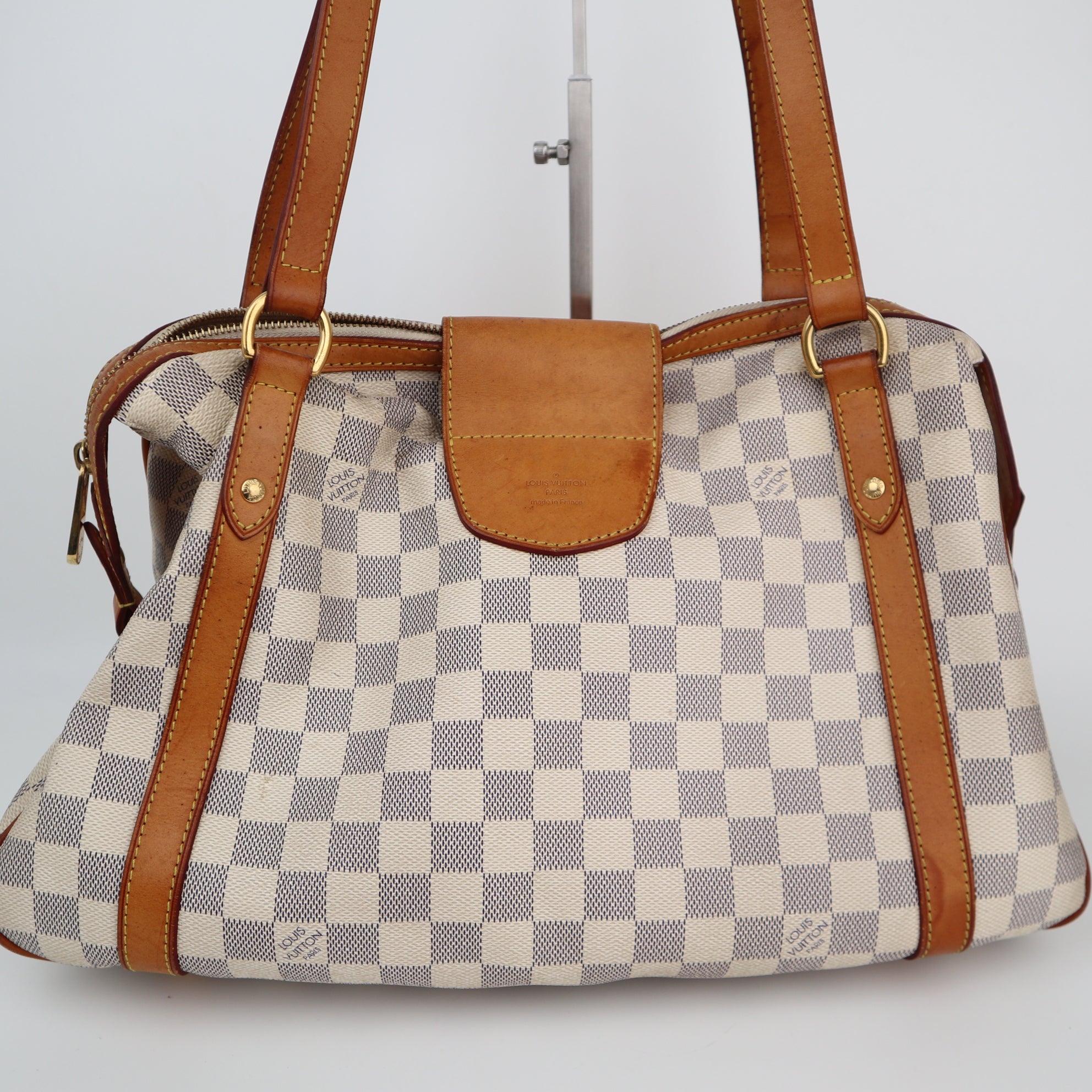 Louis Vuitton Damier Azur Stresa PM Shoulder Bag C1847 | Pre-Owned Very Good White / Blue Damier Azur Canvas