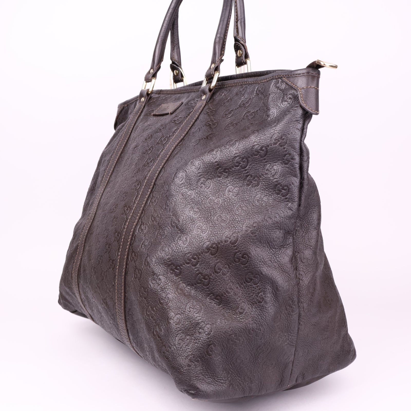 J3559 Gucci Joy Zip Top Guccissima Leather Medium Tote- Pre Owned