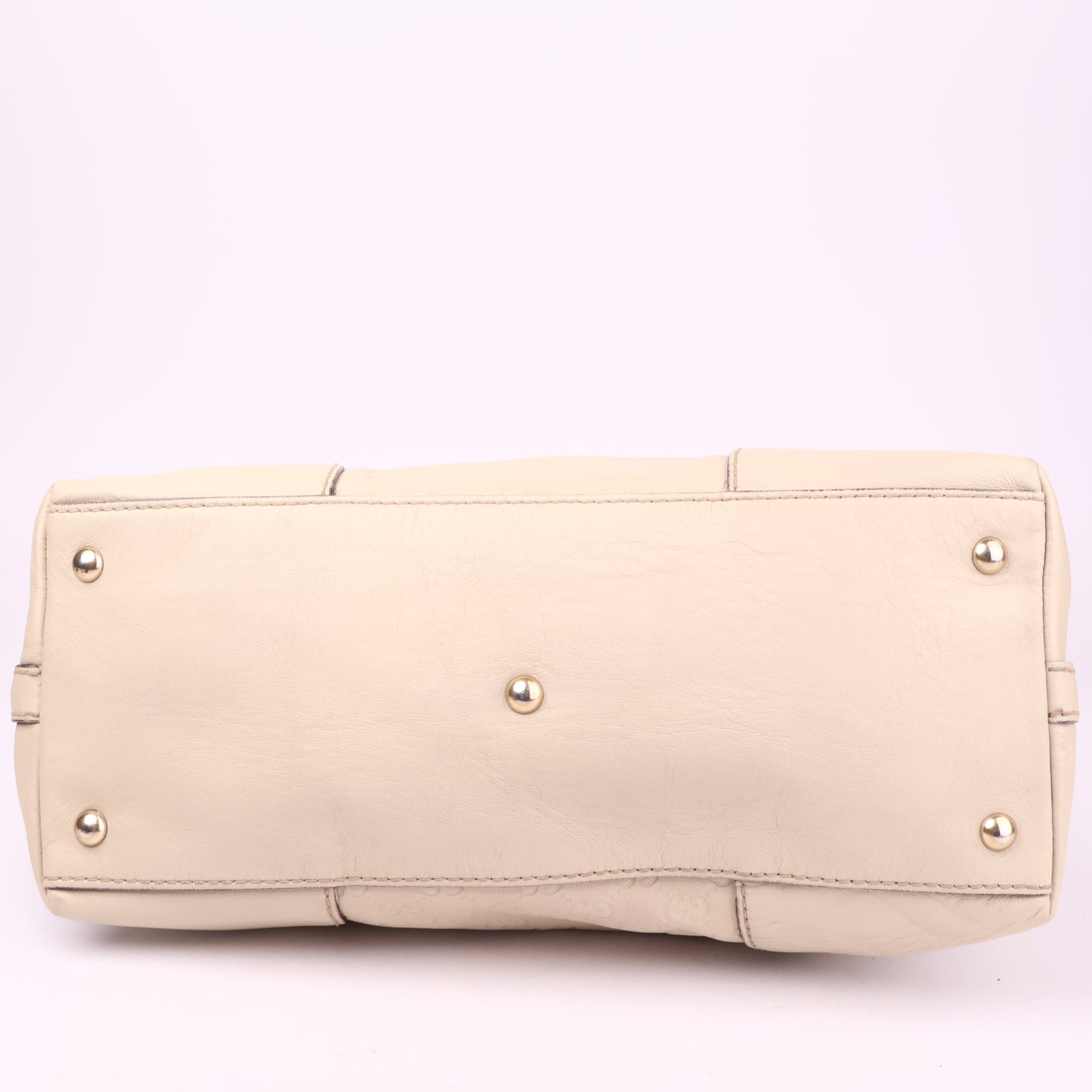 J3548 Gucci Shima Shoulder Bag Leather White- Pre Owned