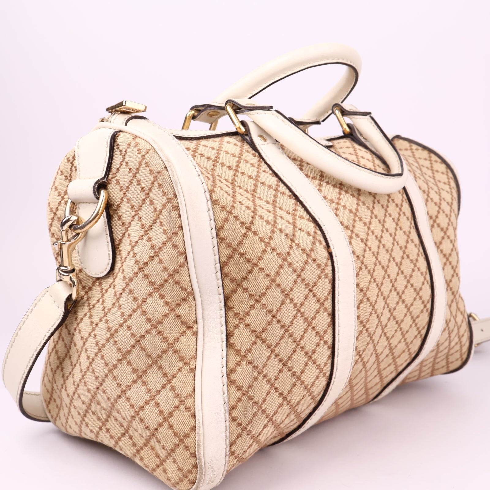 J3552 Gucci Small Diamante Canvas Joy Boston Bag- Pre Owned