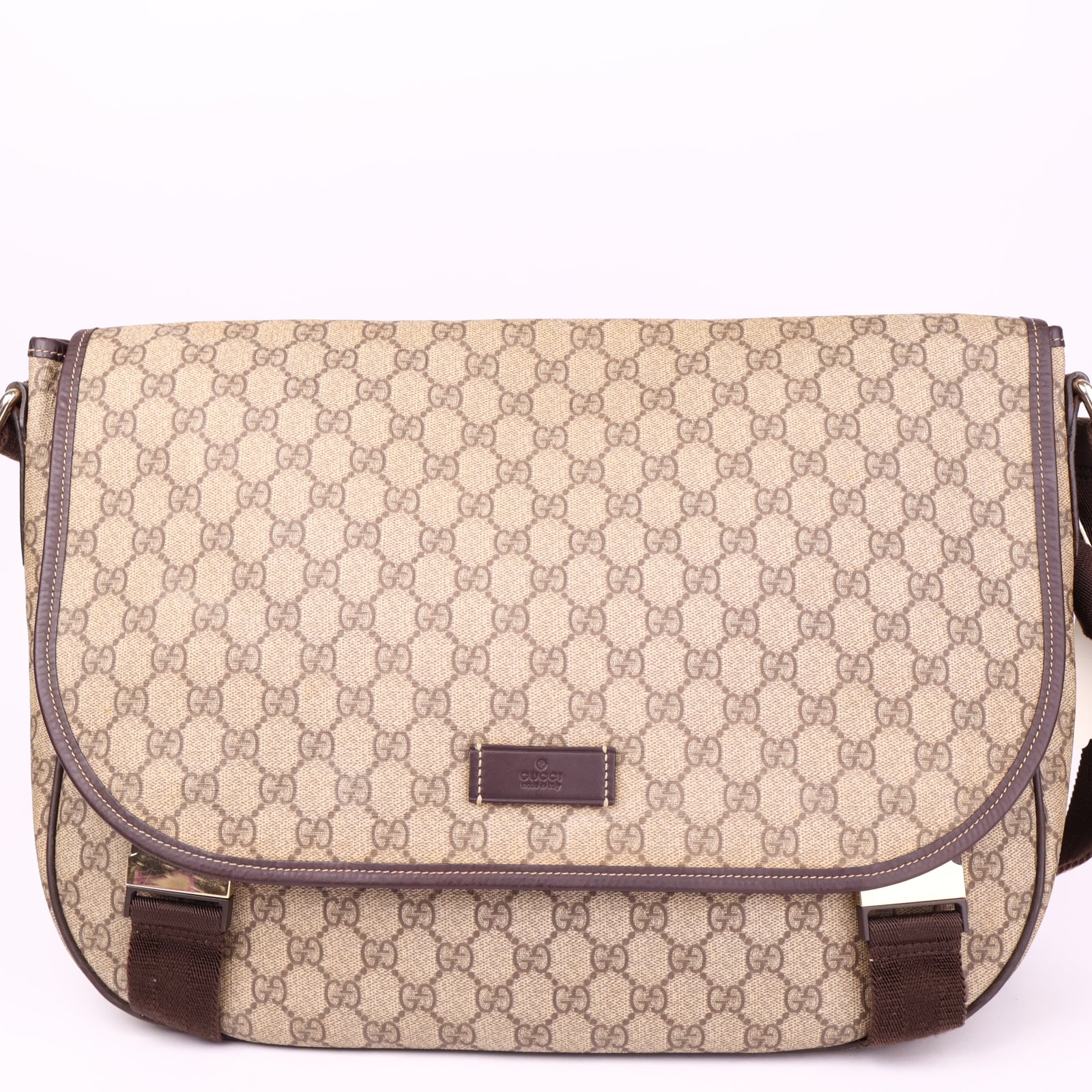 J3545 Gucci Messenger Monogram GG Supreme Beige- Pre Owned