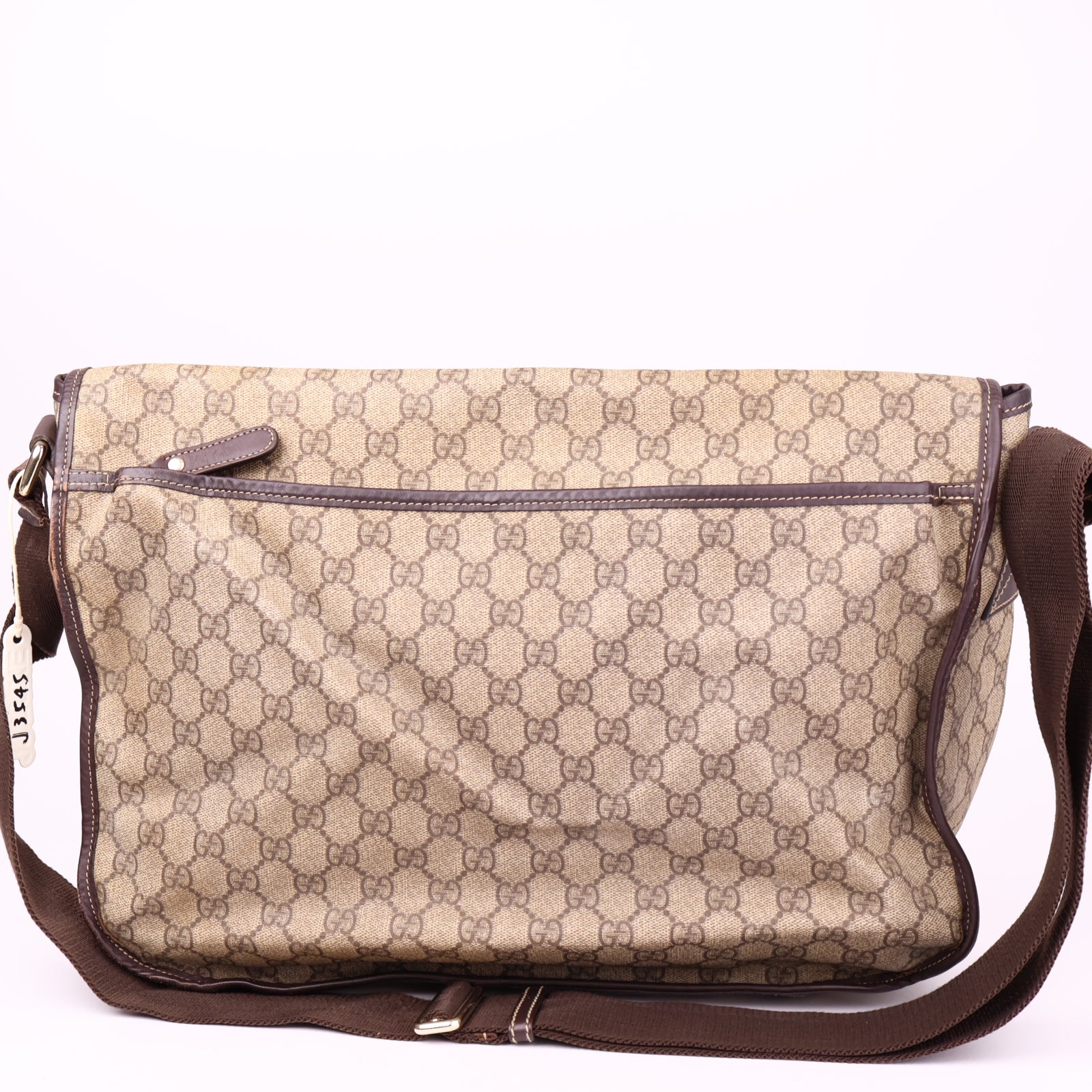 J3545 Gucci Messenger Monogram GG Supreme Beige- Pre Owned