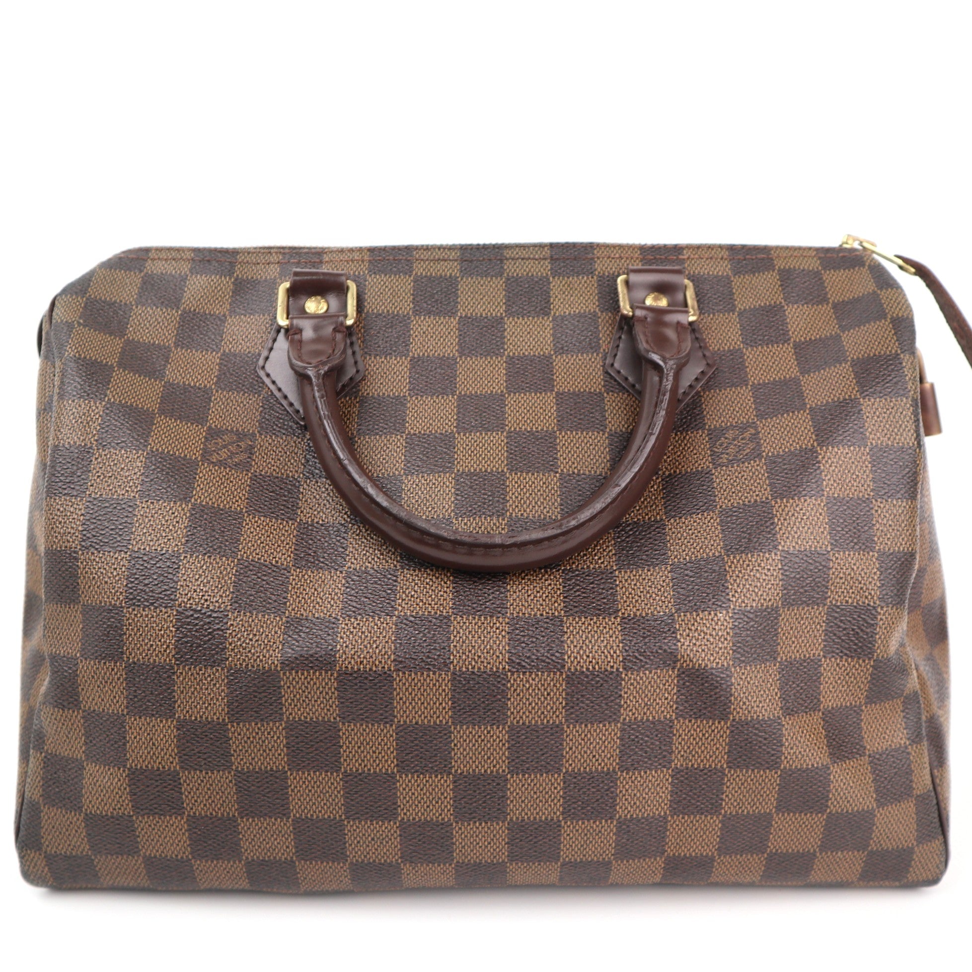 Louis Vuitton Damier Ebene Speedy 30 Top Handle Bag C1859 | Pre-Owned Very Good Brown Damier Ebene Coated canvas, leather trim