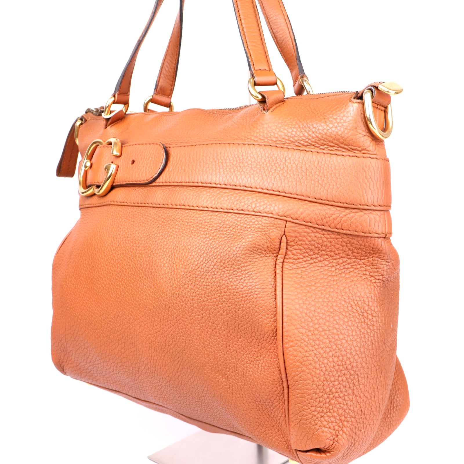 J3614 Gucci Pebbled Calfskin Ride Medium Top Handle Bag- Pre Owned