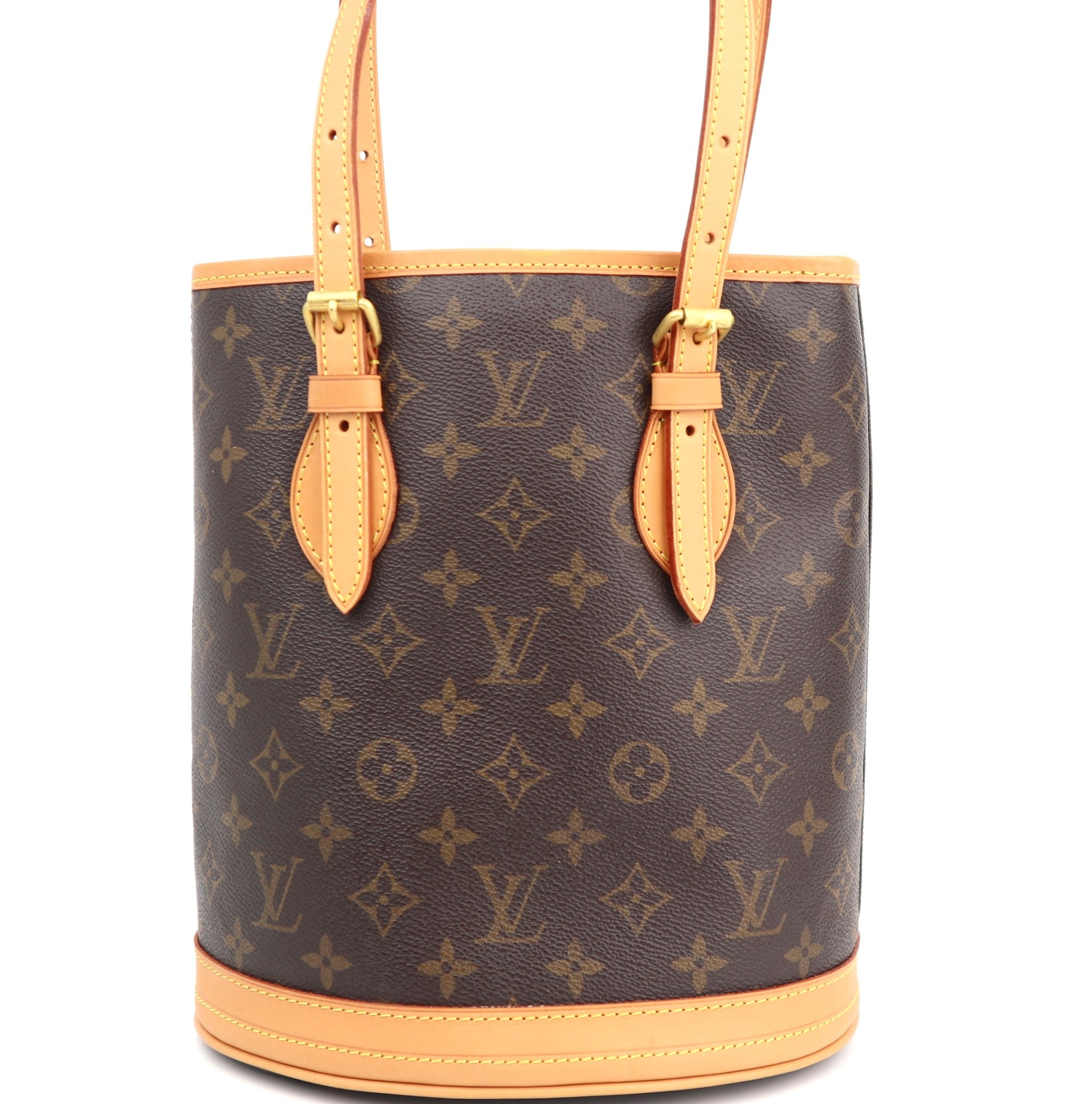 C1304R Louis Vuitton Monogram Canvas Petit Bucket Bag w/ Accessories Pouch-Pre Owned