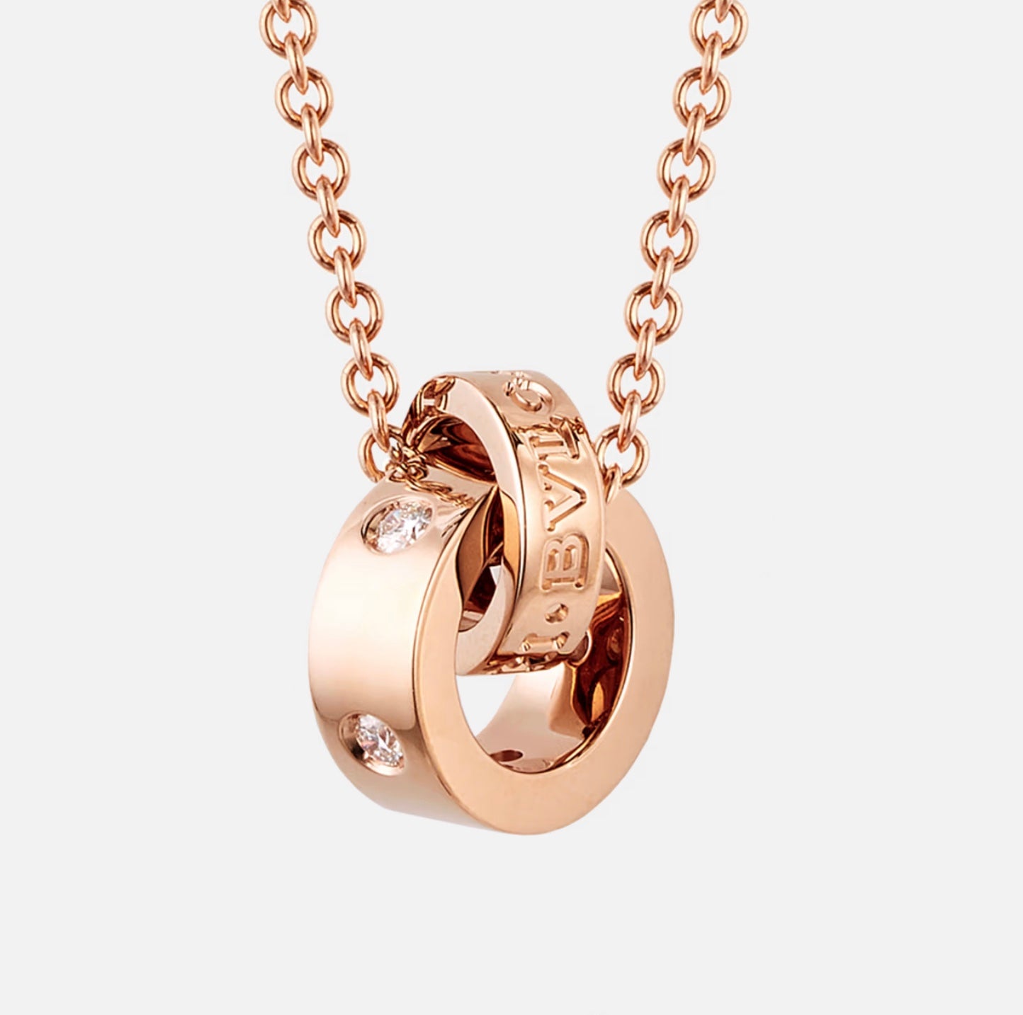 J1859 Bvlgari Bvlgari necklace with 18 kt rose gold chain- Pre Owned