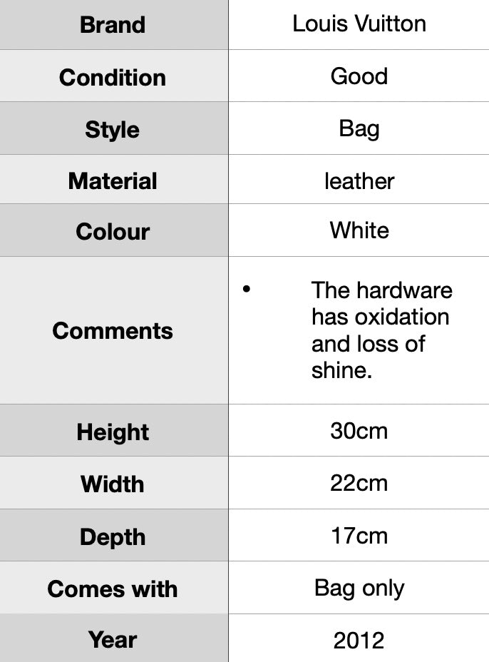 J1906 Louis Vuitton Speedy Handbag Damier 30 White- Pre Owned