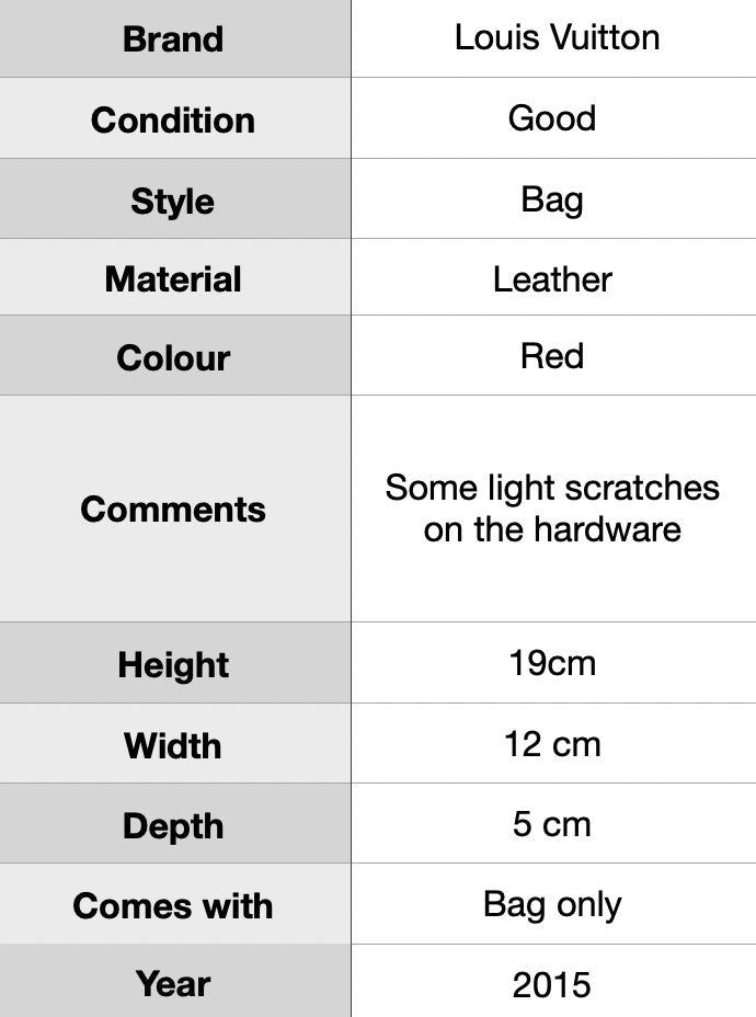 J0959 Louis Vuitton Coquelicot Epi Leather Petit Malle Bag- Pre Owned