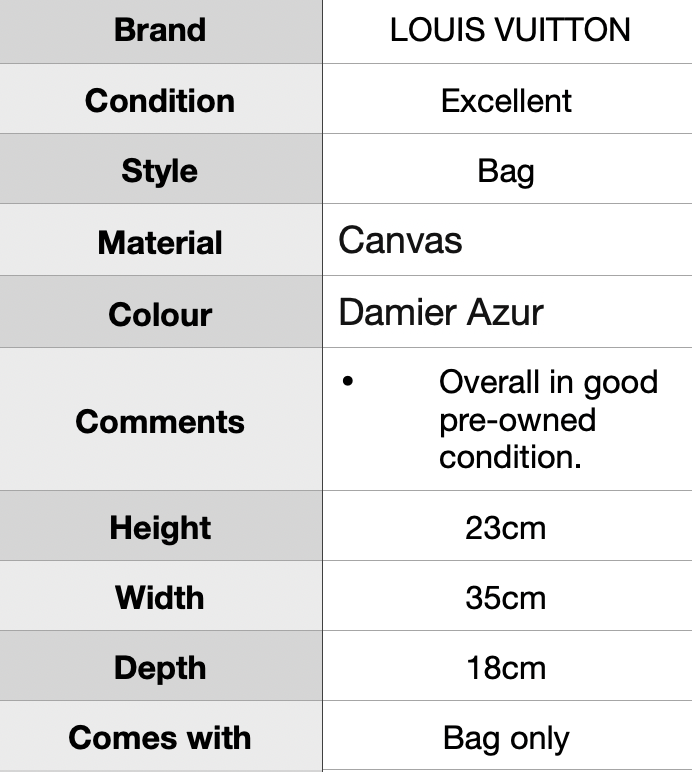 J1924 LOUIS VUITTON DAMIER AZUR SPEEDY 35 - Pre Owned