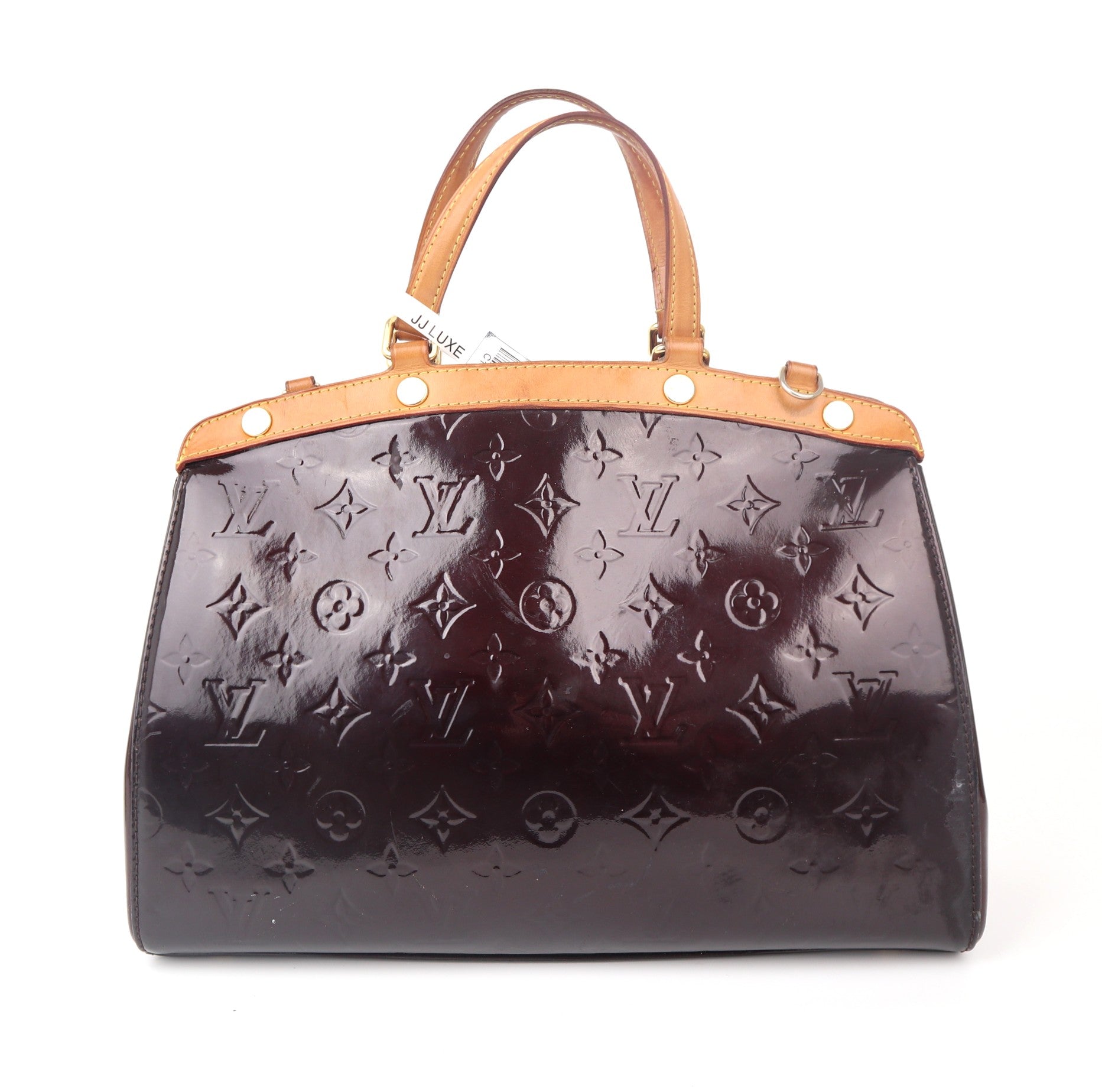 C1132 Louis Vuitton Amarante Monogram Vernis Brea MM Bag-Pre Owned