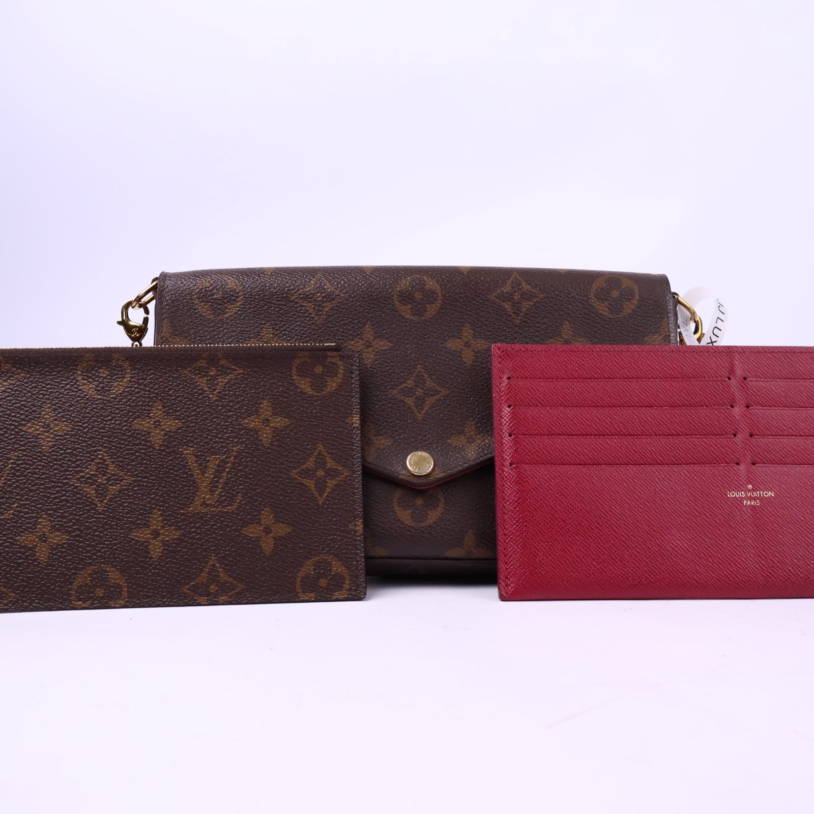 J2997 Louis Vuitton Mini Bag Felicie Pochette Monogram Canvas | Pre-Owned Like New Brown Monogram Canvas