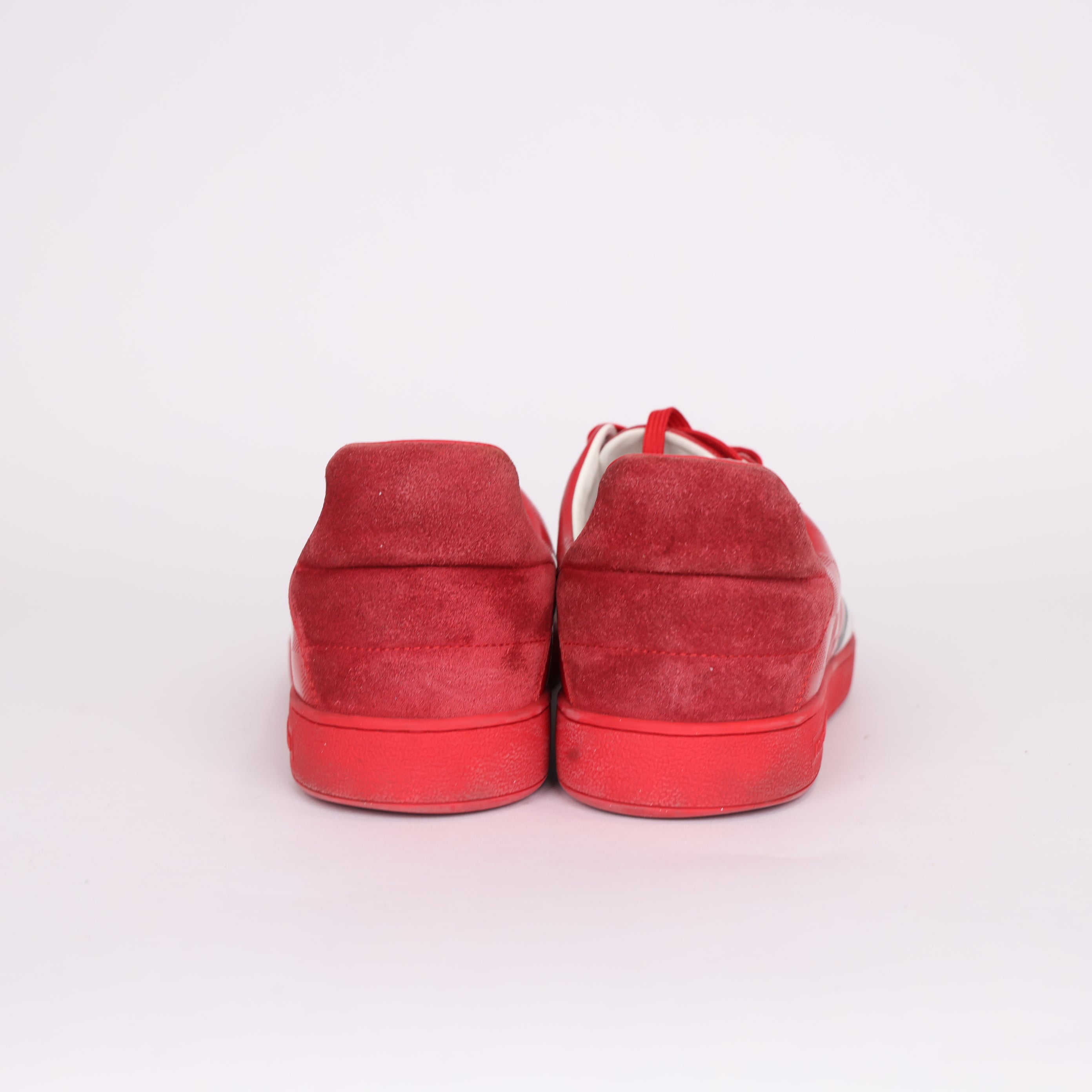 PRE OWNED- LV Louis Vuitton Red Checkerboard Sneakers MEN'S Size EU42/ UK8 J0559S22990