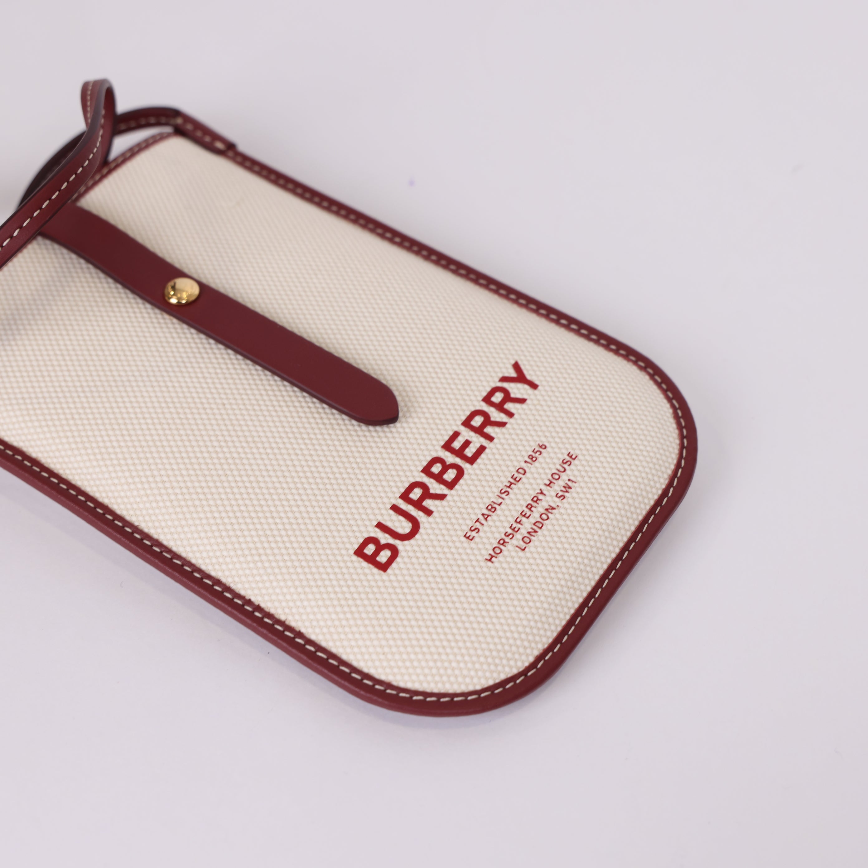 PRE OWNED- Burberry Leather Trimmed Canvas Crossbody Bag