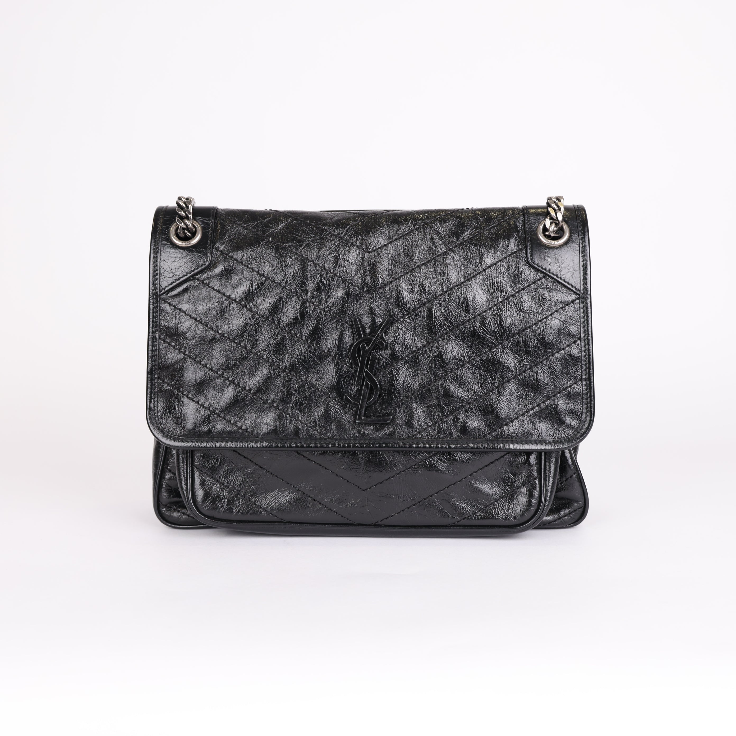 PRE OWNED- Saint Laurent Black Medium Niki Shoulder Bag J0481B78921