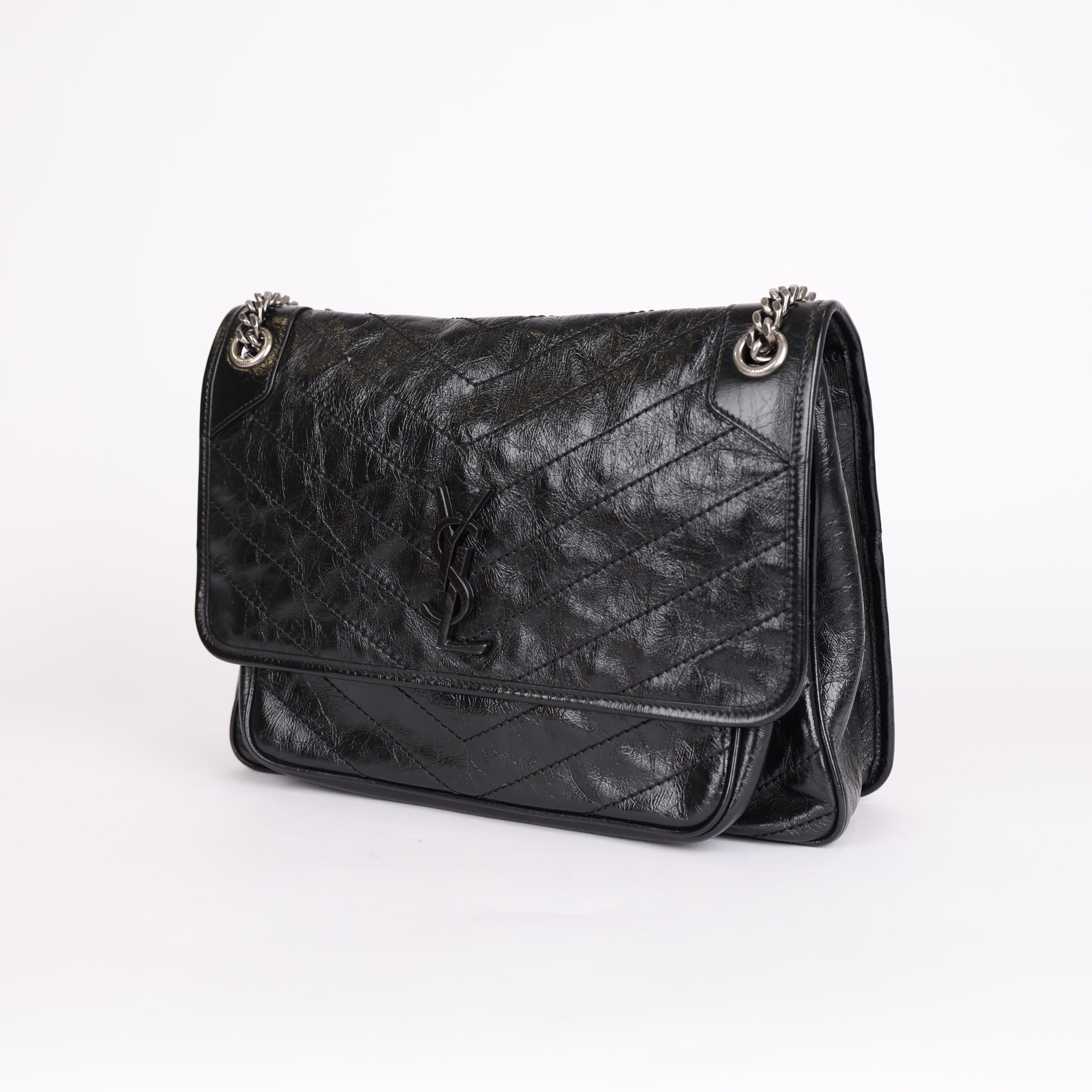 PRE OWNED- Saint Laurent Black Medium Niki Shoulder Bag J0481B78921