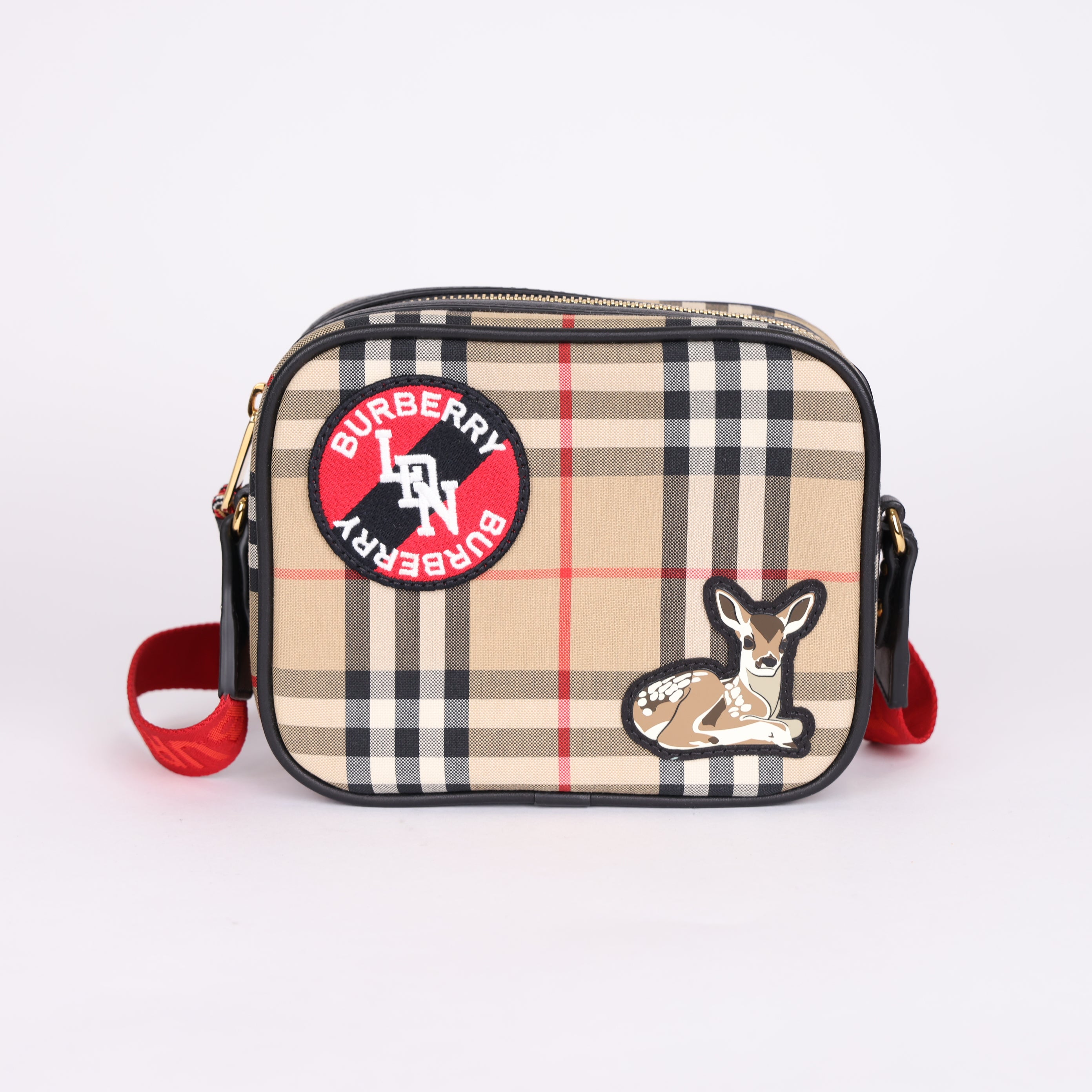 PRE OWNED- BURBERRY Deer Crossbody Bag Check