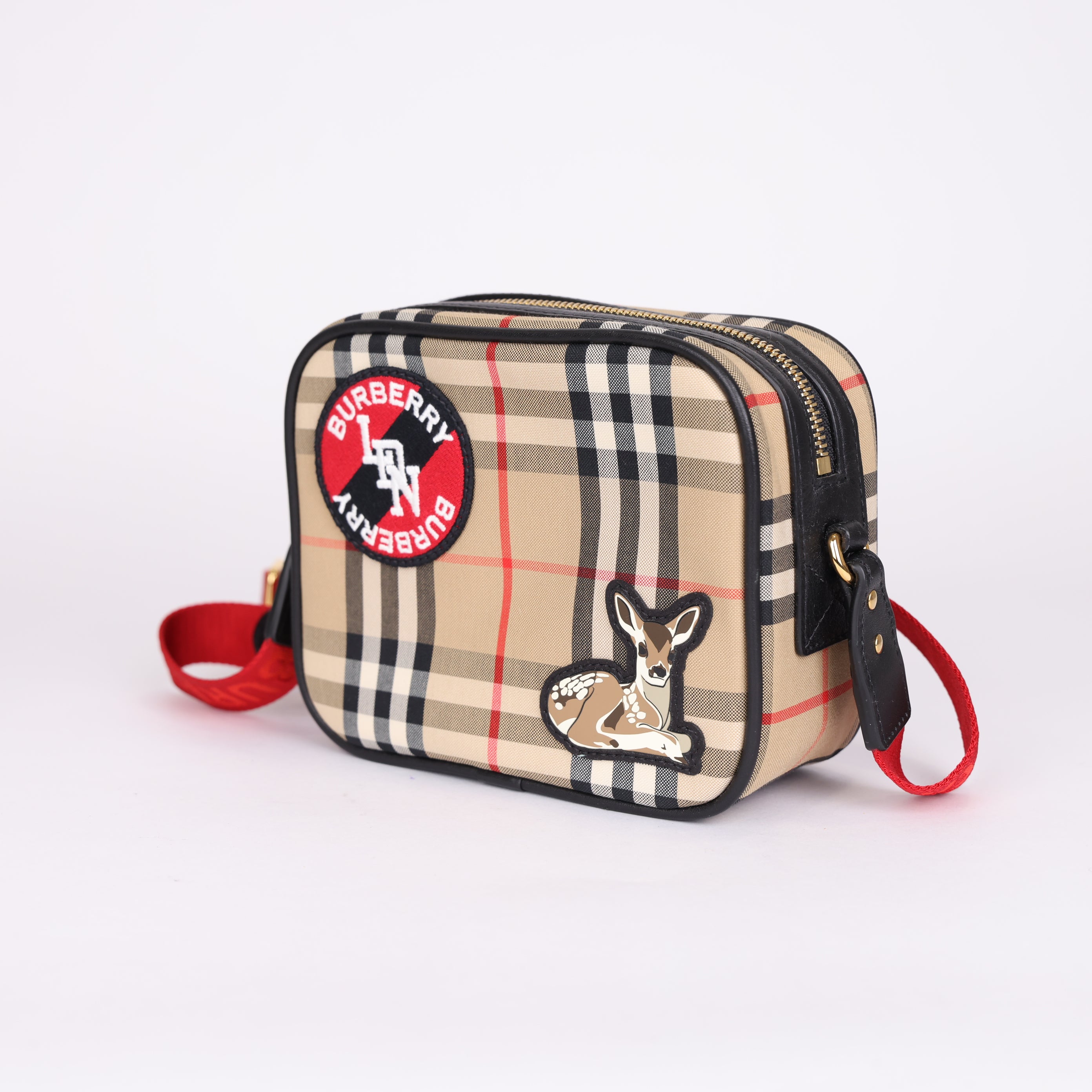PRE OWNED- BURBERRY Deer Crossbody Bag Check
