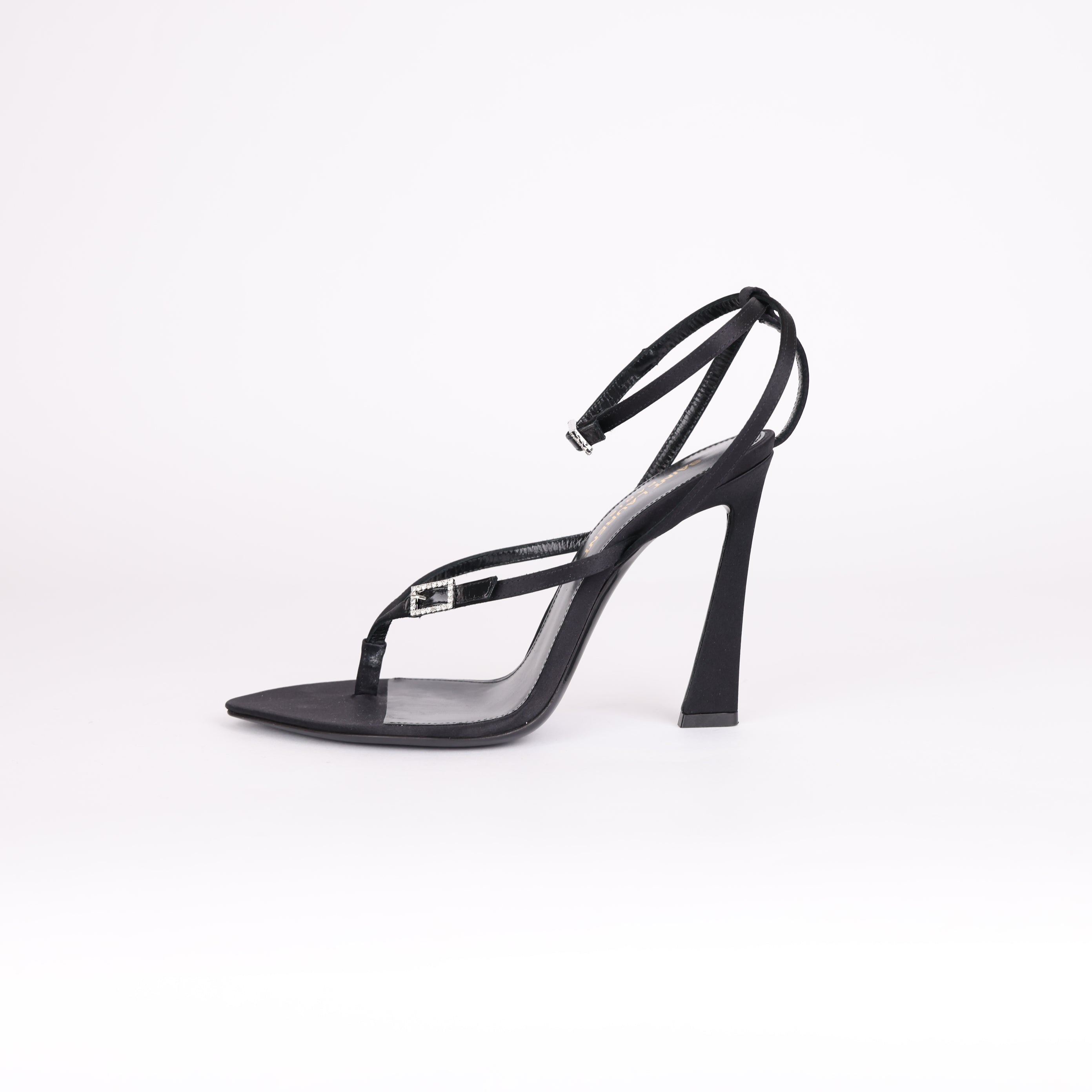 PRE OWNED- Saint Laurent Women's Black High Heel Sandals SIZE EU36/ UK3