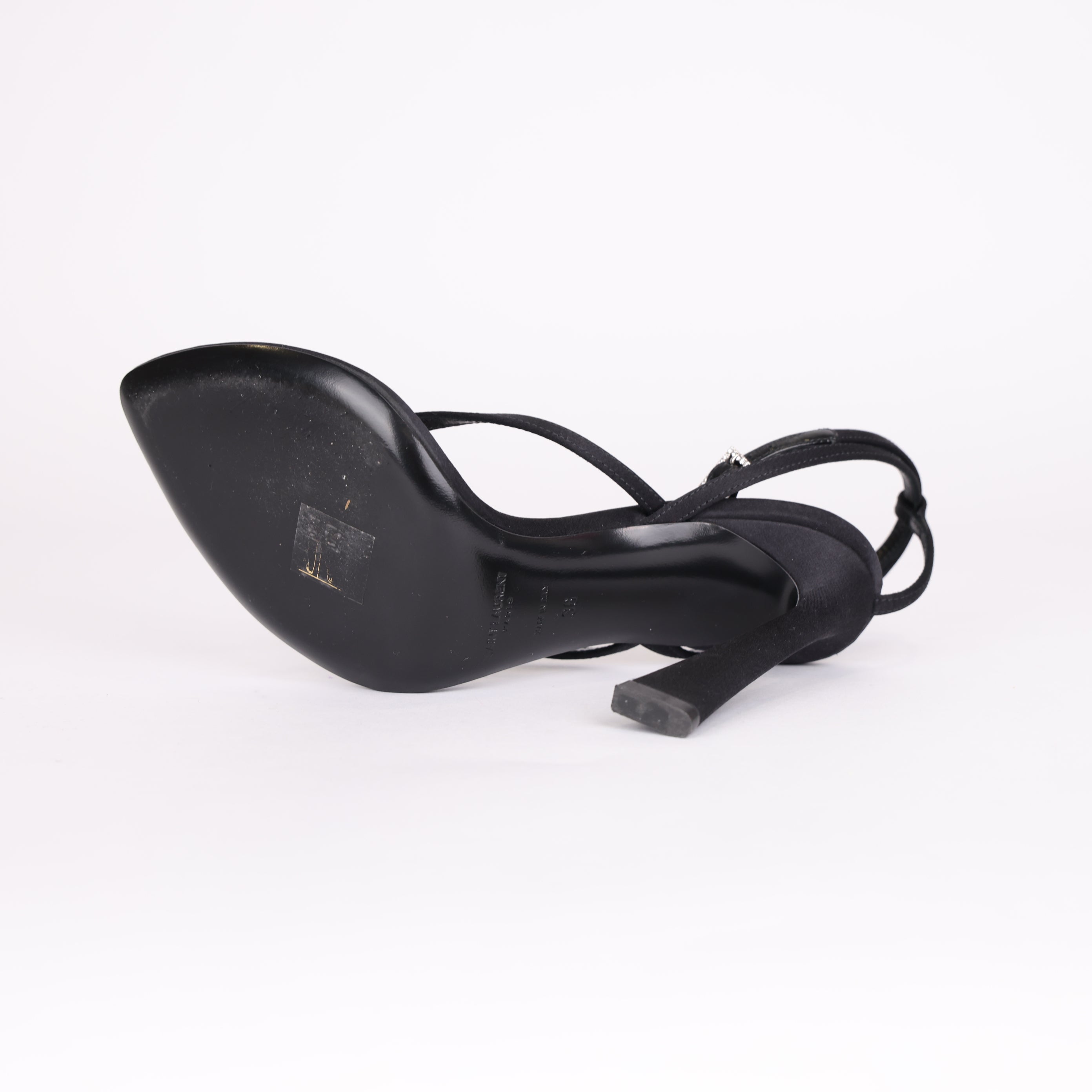 PRE OWNED- Saint Laurent Women's Black High Heel Sandals SIZE EU36/ UK3
