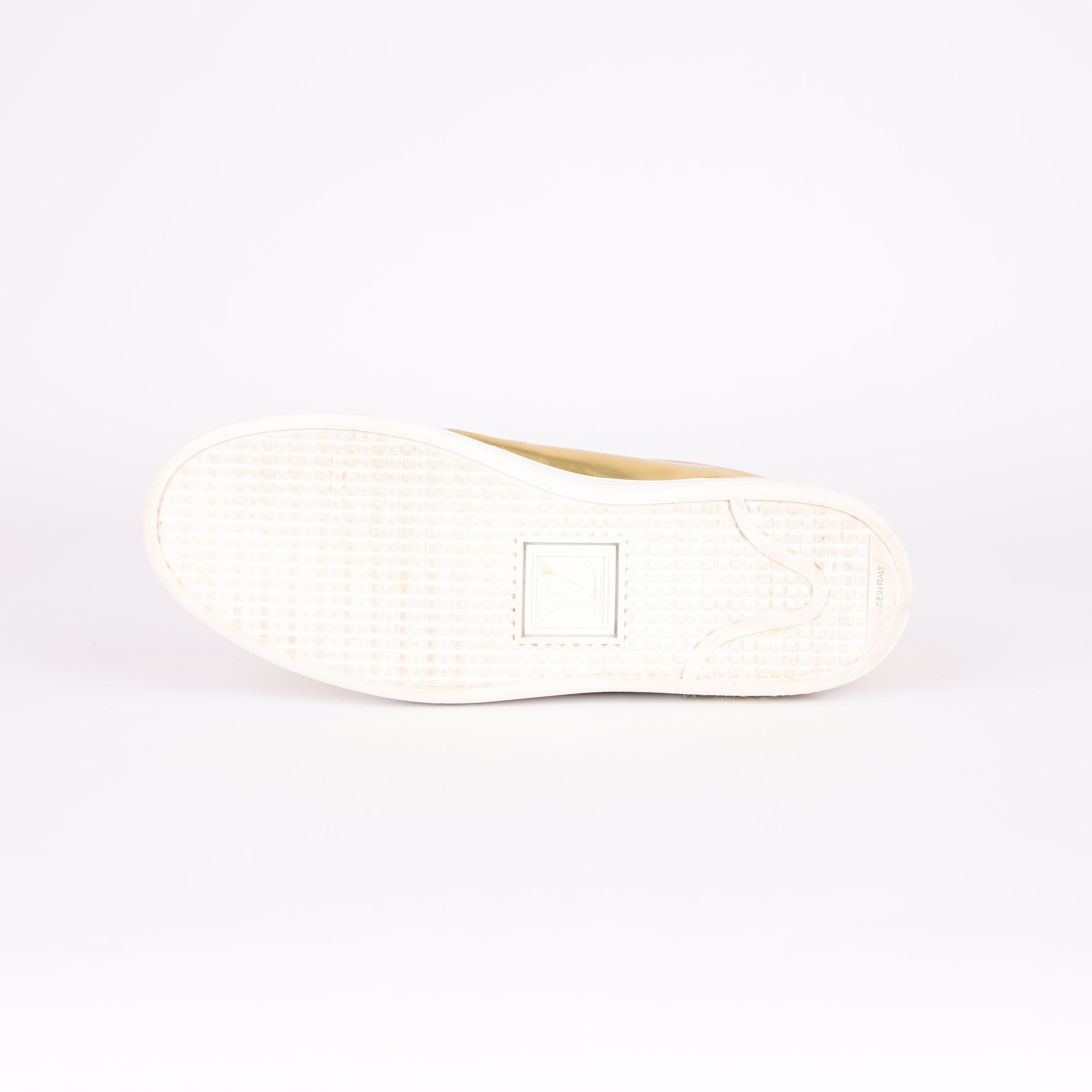 PRE OWNED- Louis Vuitton gold shiny panel shoes without insole size EU36.5/ UK3.5