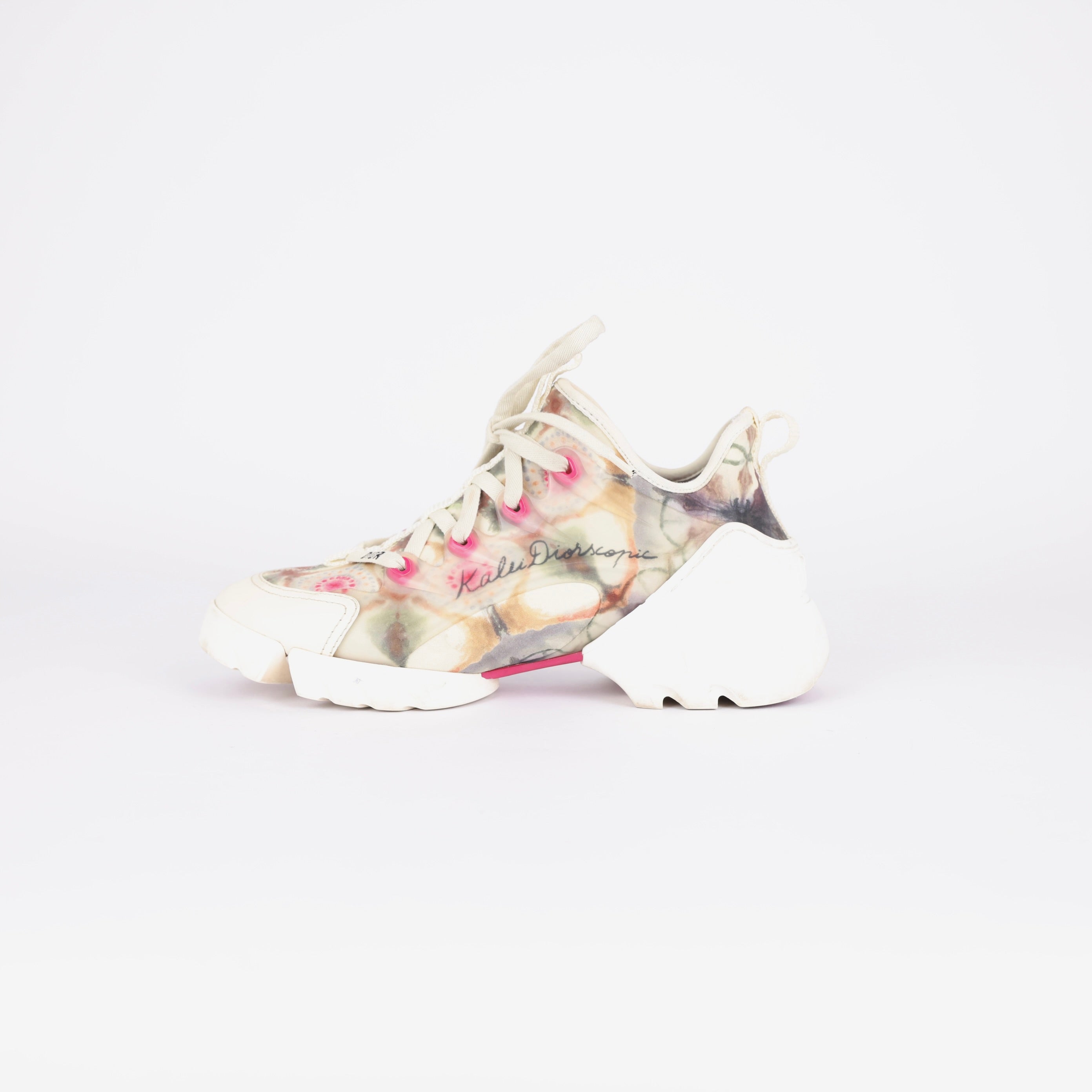 PRE OWNED- Dior White Floral Daddy Sneakers Size EU36.5/ UK3.5