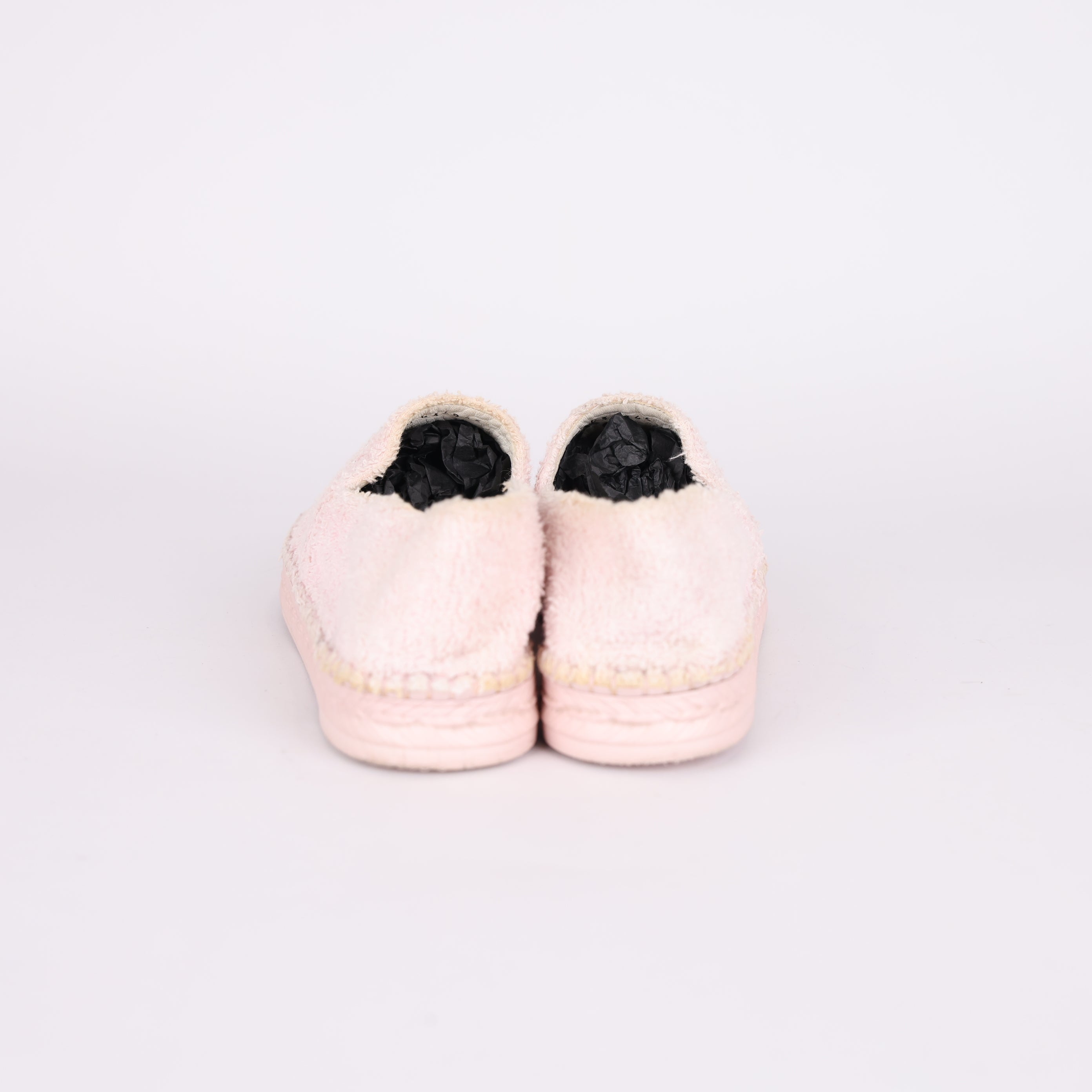 PRE OWNED- Chanel Pink Towel Double C Logo Fisherman Sneakers Size EU37/ UK4