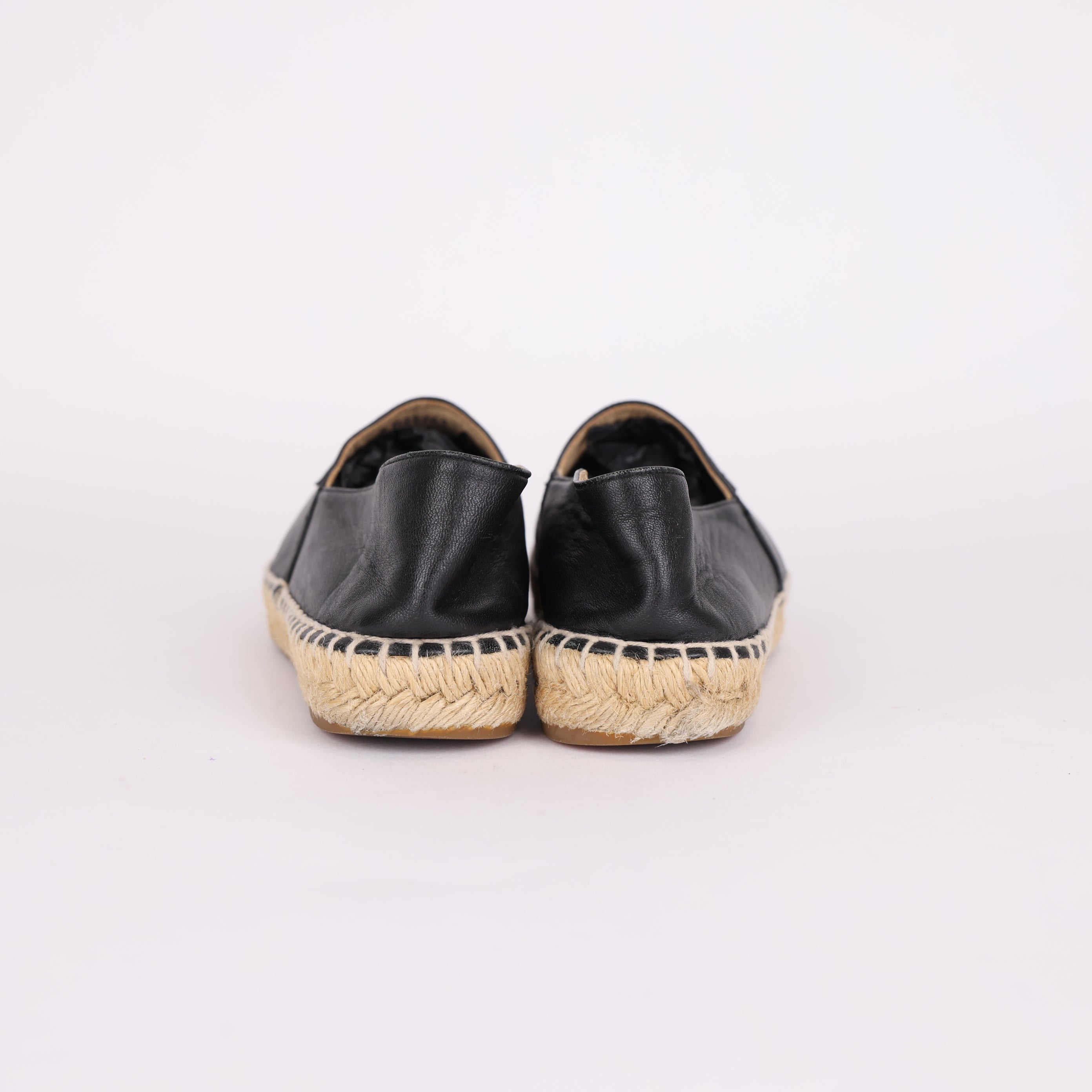 PRE OWNED- Chanel Black Satin Bucket Shoes Size EU37/ UK4