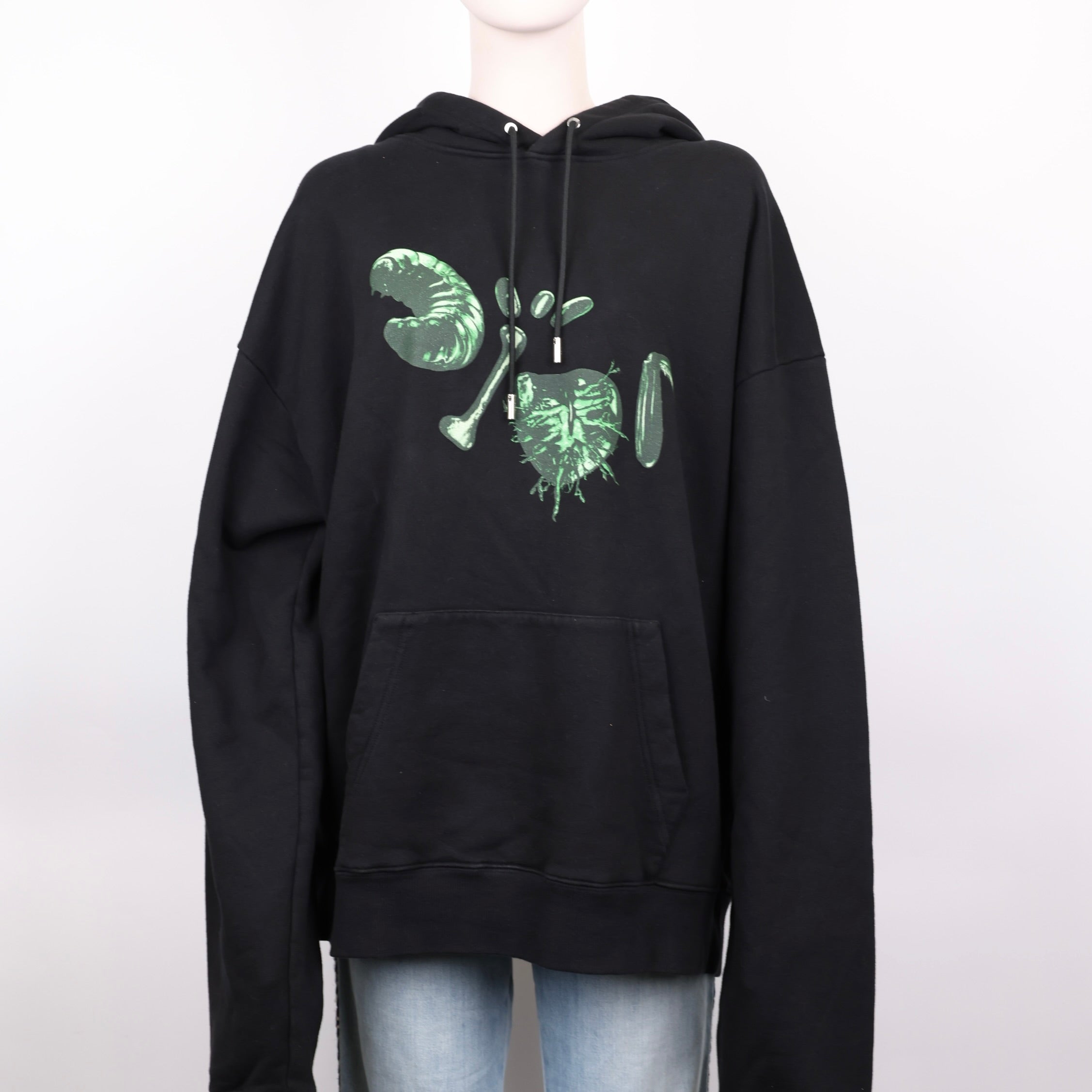 PRE OWNED- Dior x Travis Scott joint black printed hoodie XXL