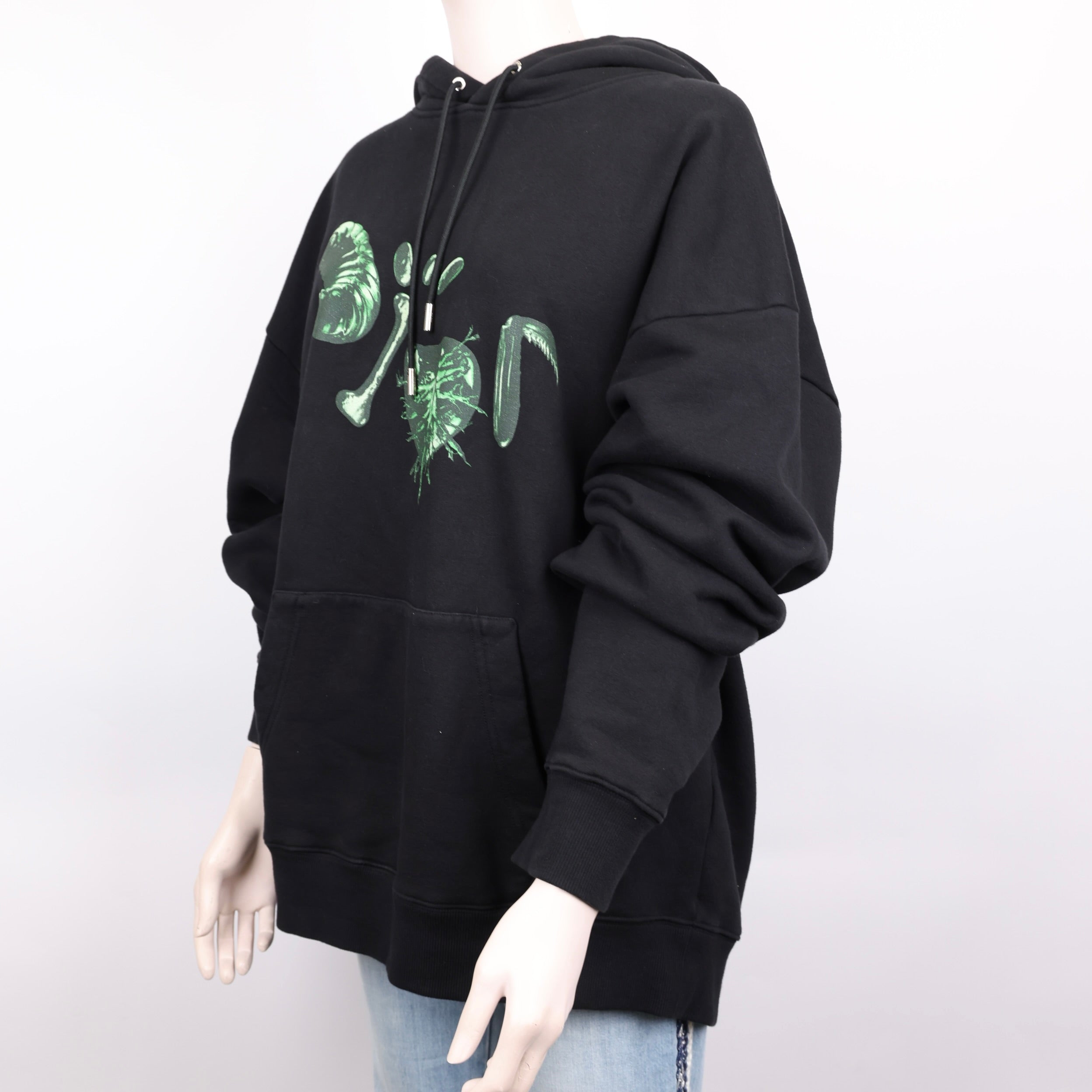 PRE OWNED- Dior x Travis Scott joint black printed hoodie XXL