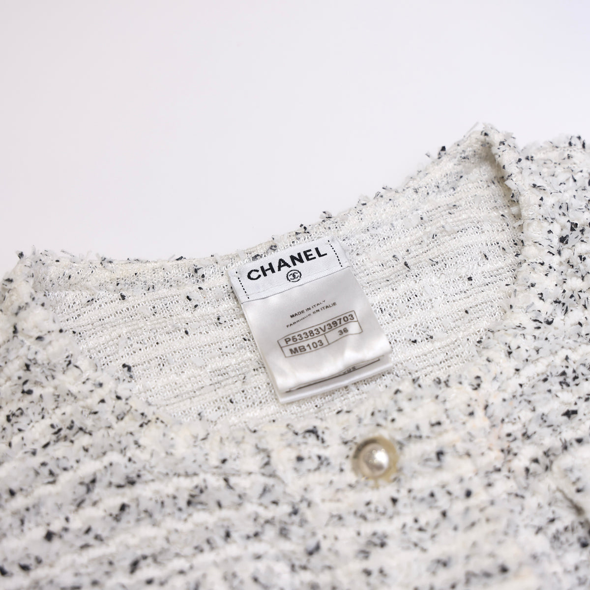 CHANEL Braided Pearl Button Long Sleeve Size 36- Pre Owned