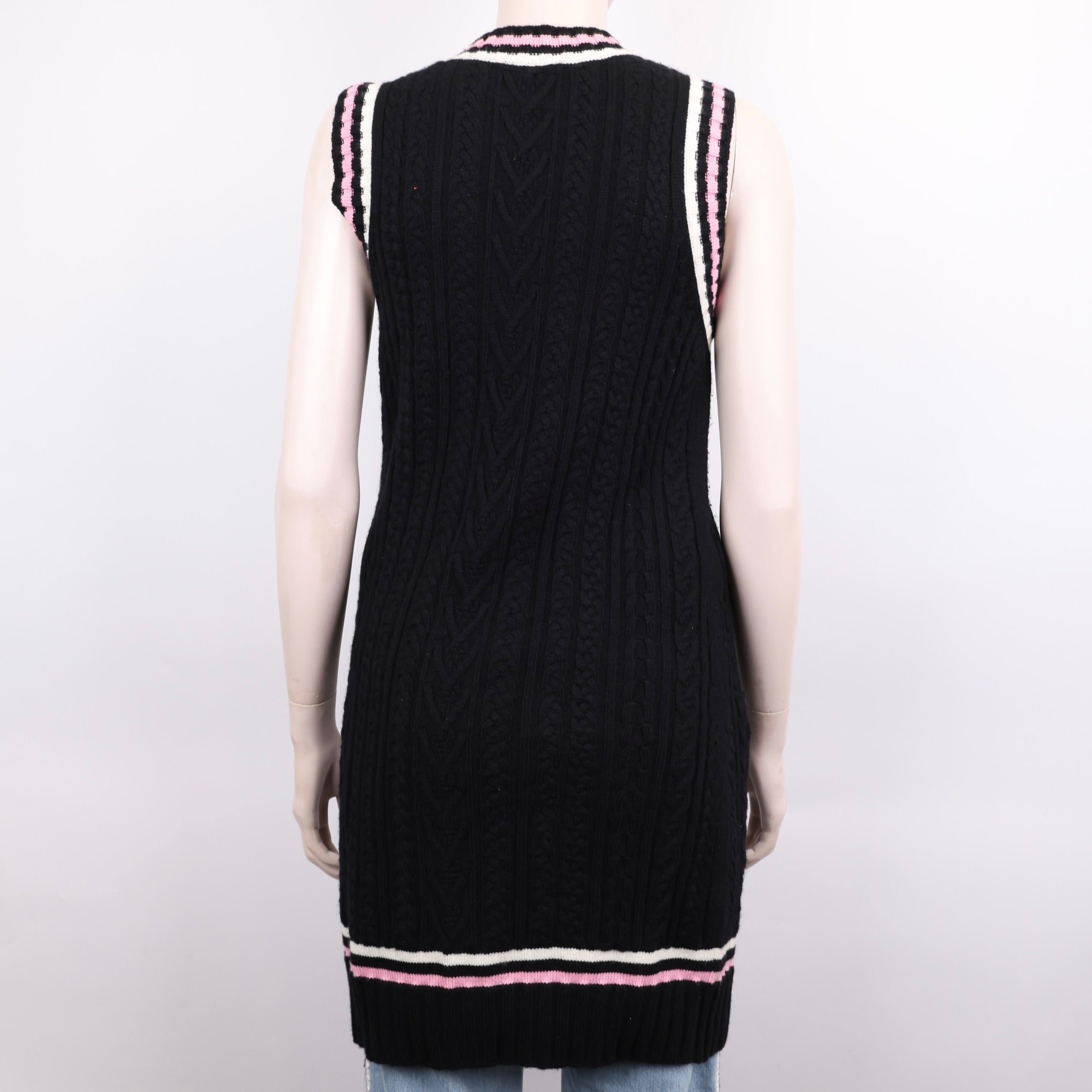 PRE OWNED- CHANEL Chanel twisted round neck logo button dress size 38