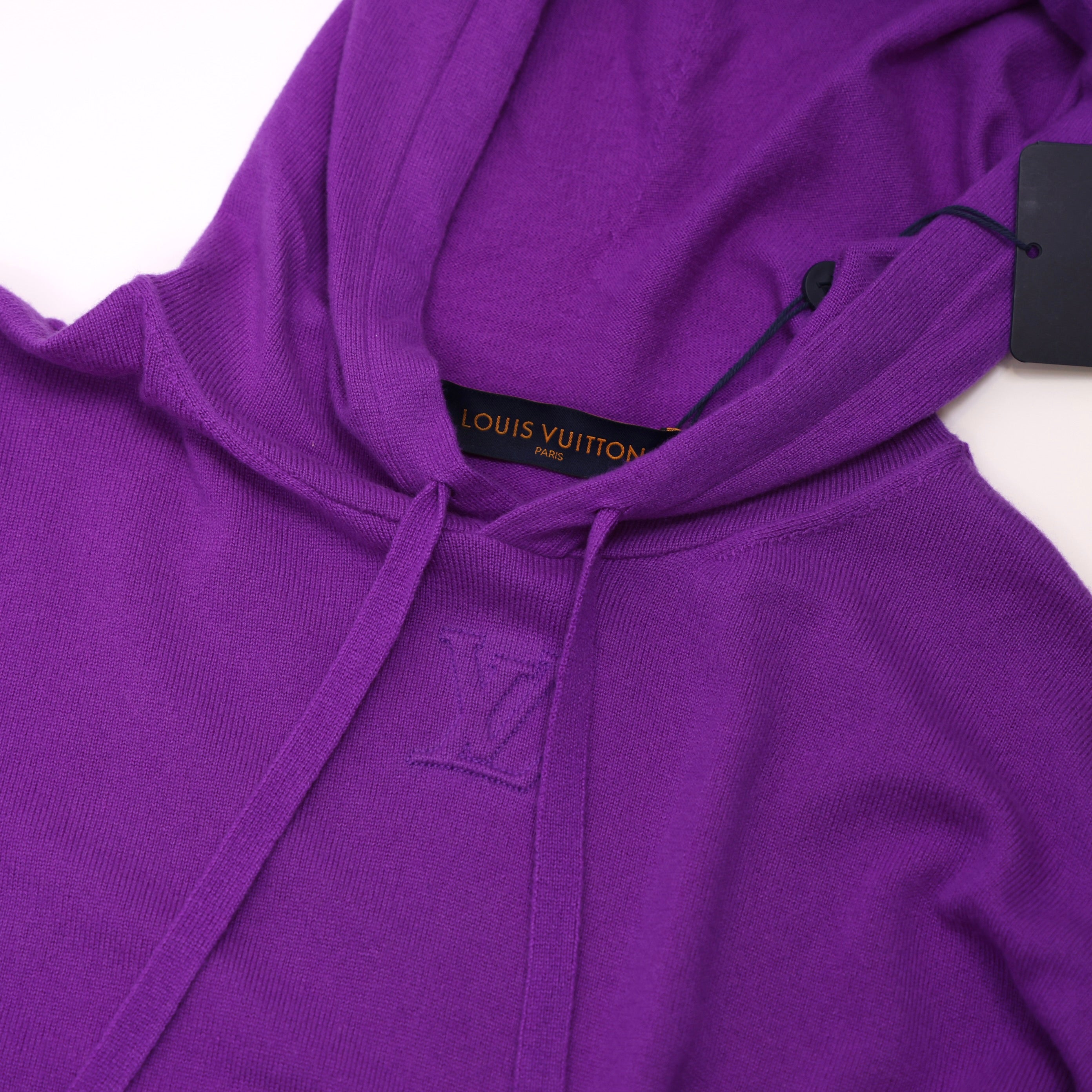 PRE OWNED- Louis Vuitton LV purple embossed logo hoodie size L