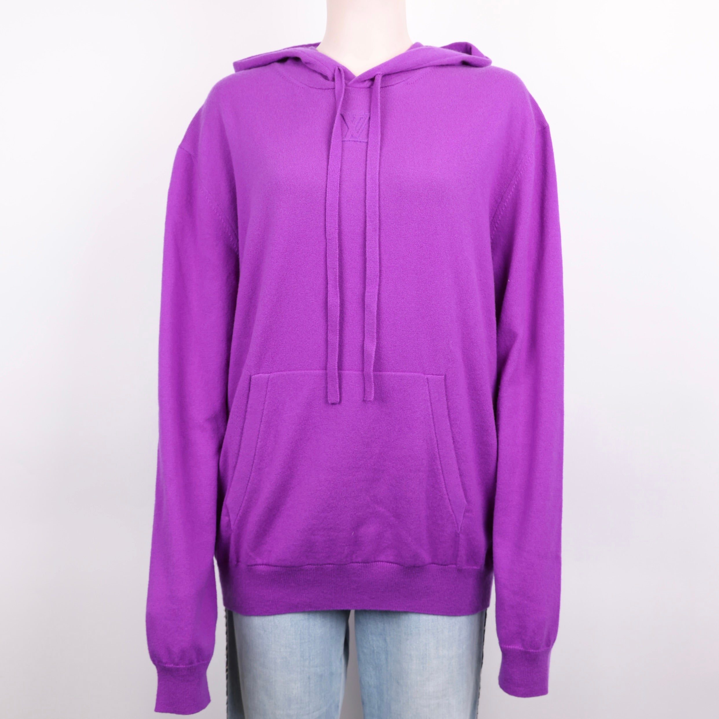 PRE OWNED- Louis Vuitton LV purple embossed logo hoodie size L