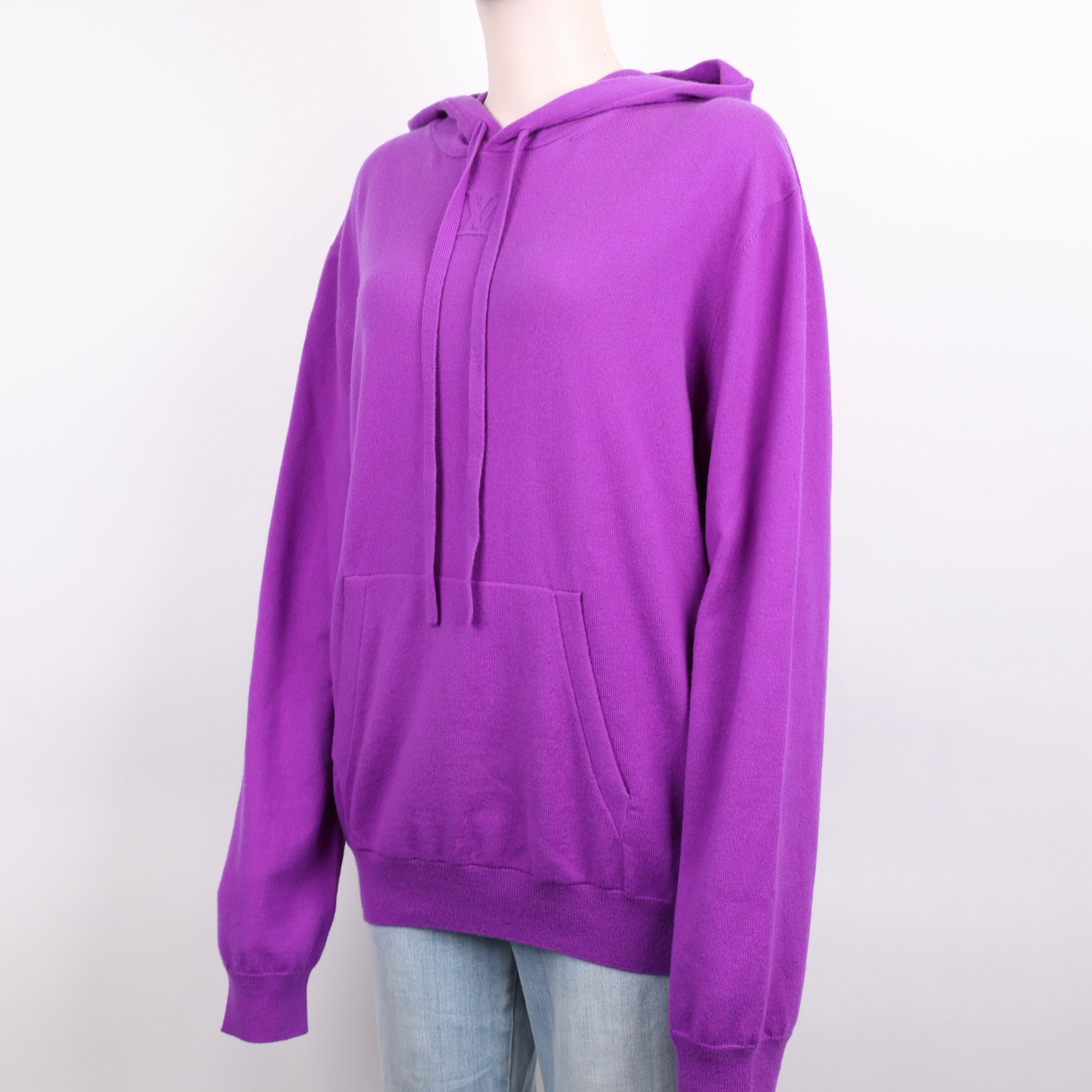 PRE OWNED- Louis Vuitton LV purple embossed logo hoodie size L