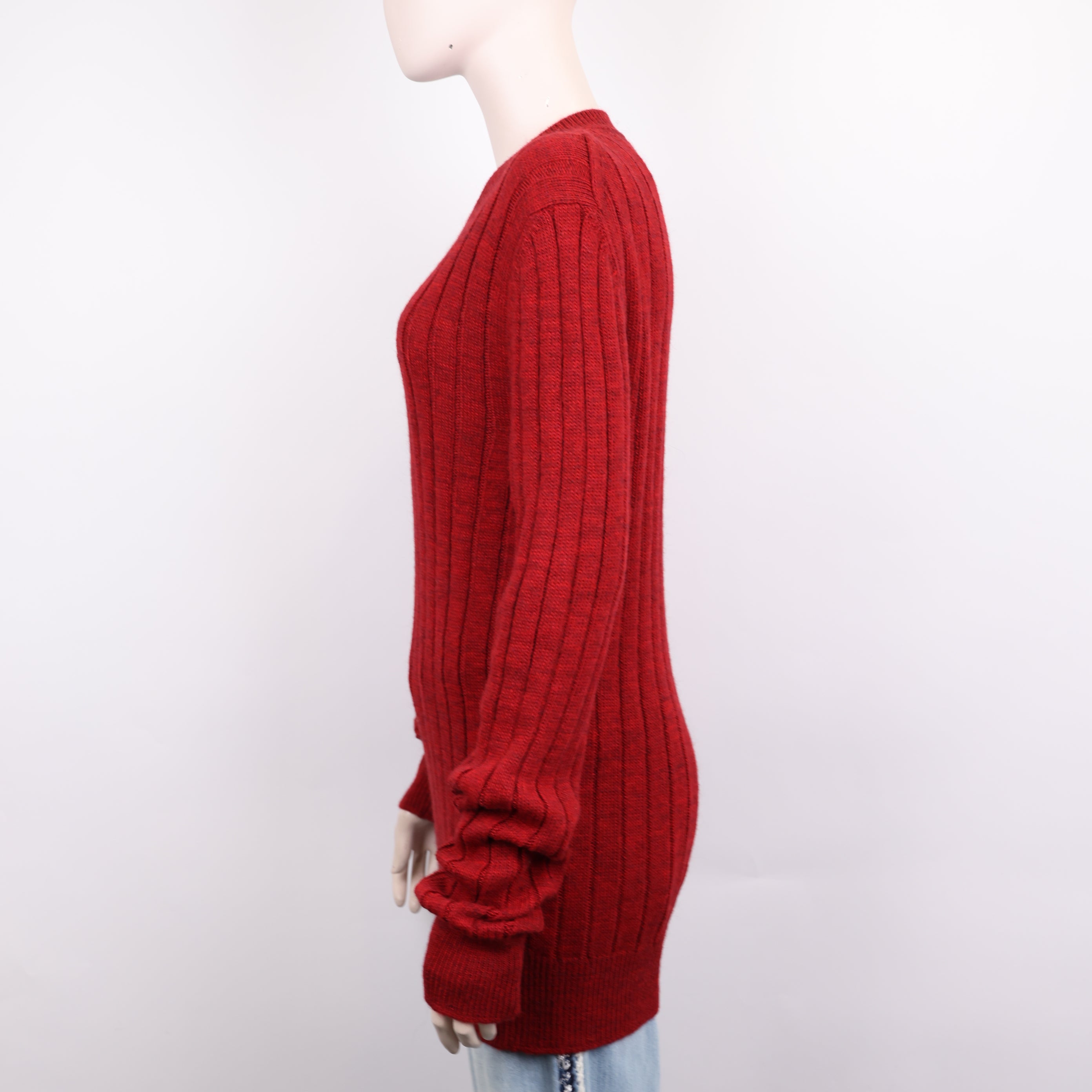 PRE OWNED- Dolce & Gabbana Red V-Neck Sweater Size 50