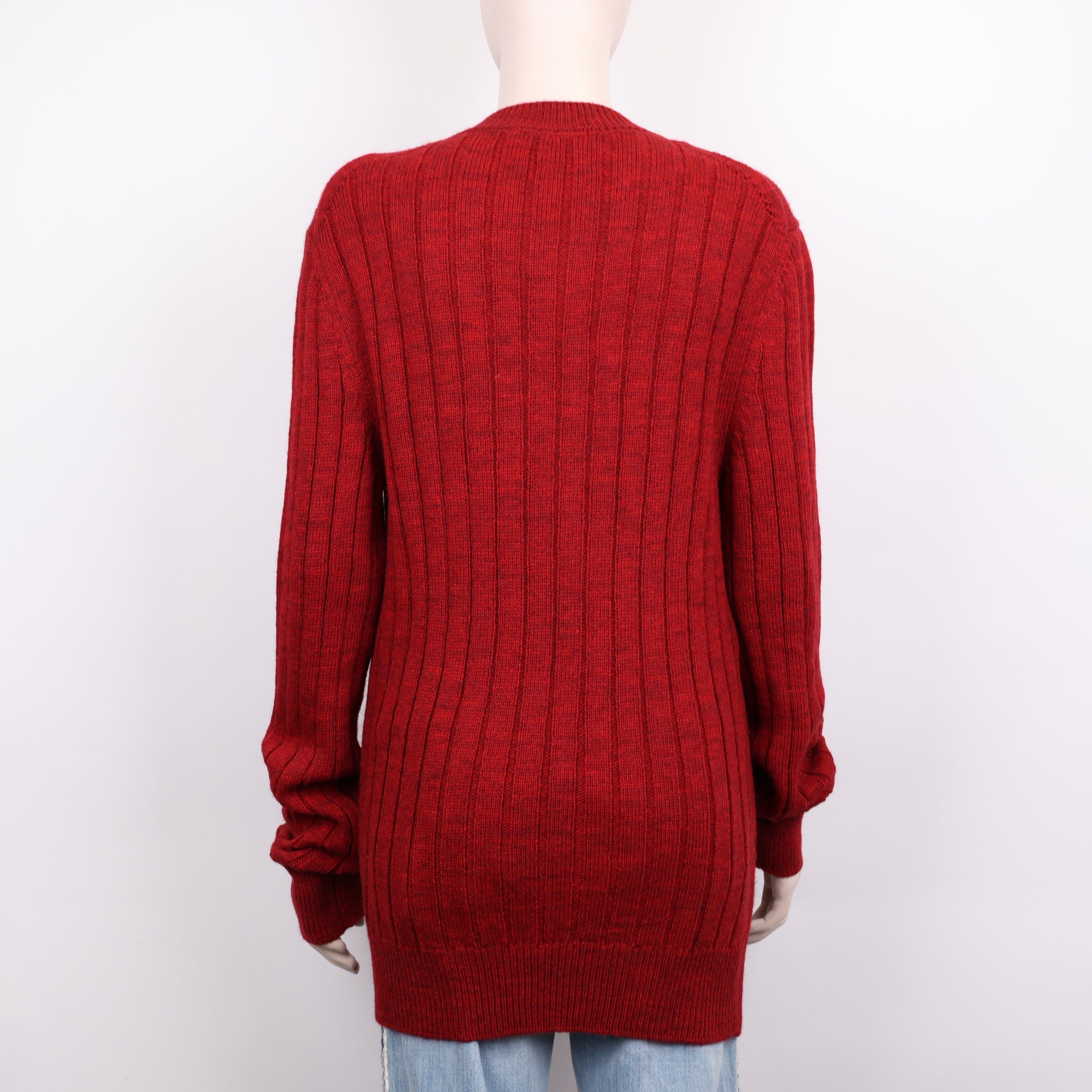 PRE OWNED- Dolce & Gabbana Red V-Neck Sweater Size 50