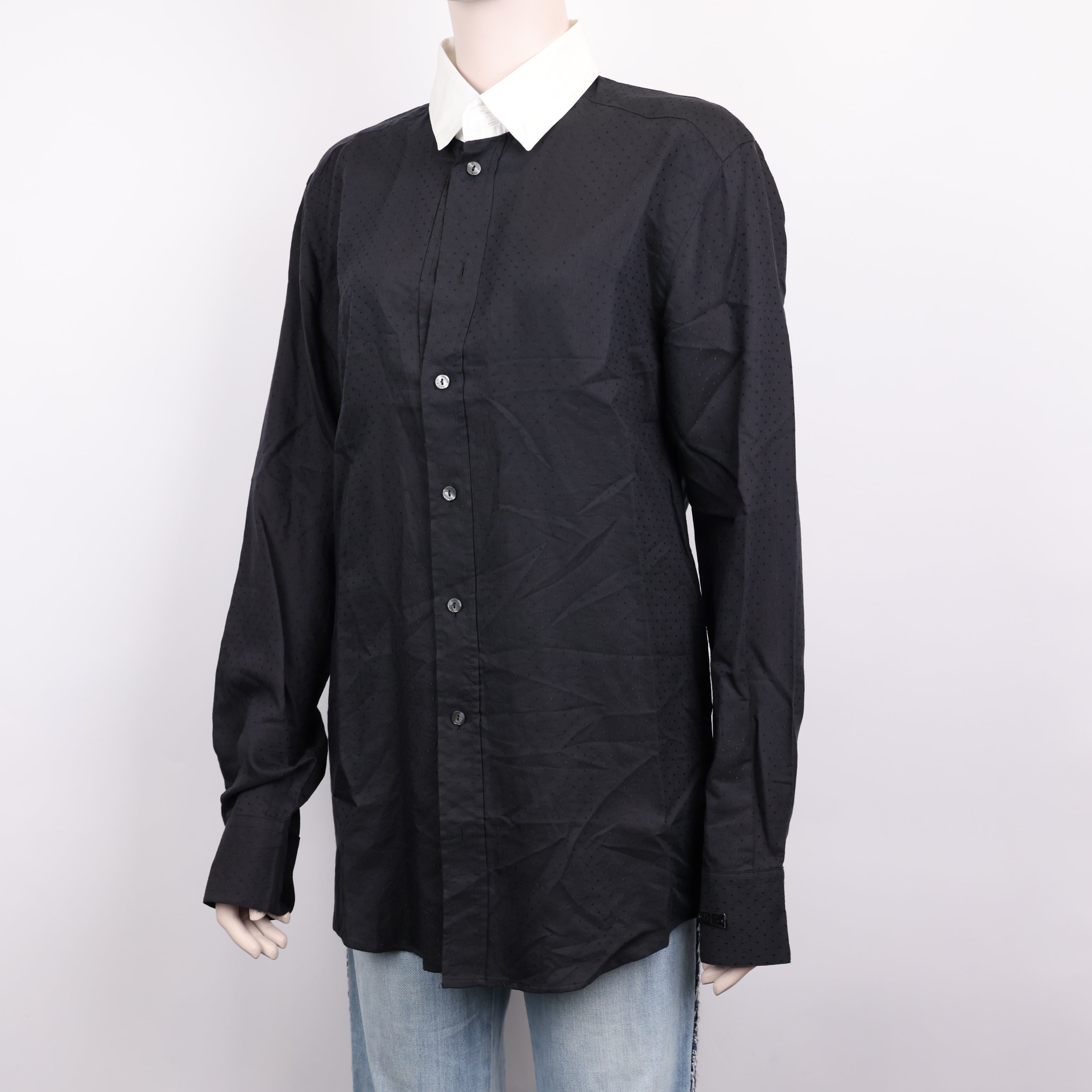 PRE OWNED- Dolce & Gabbana Colorblock Grid Long Sleeve Shirt Size 40