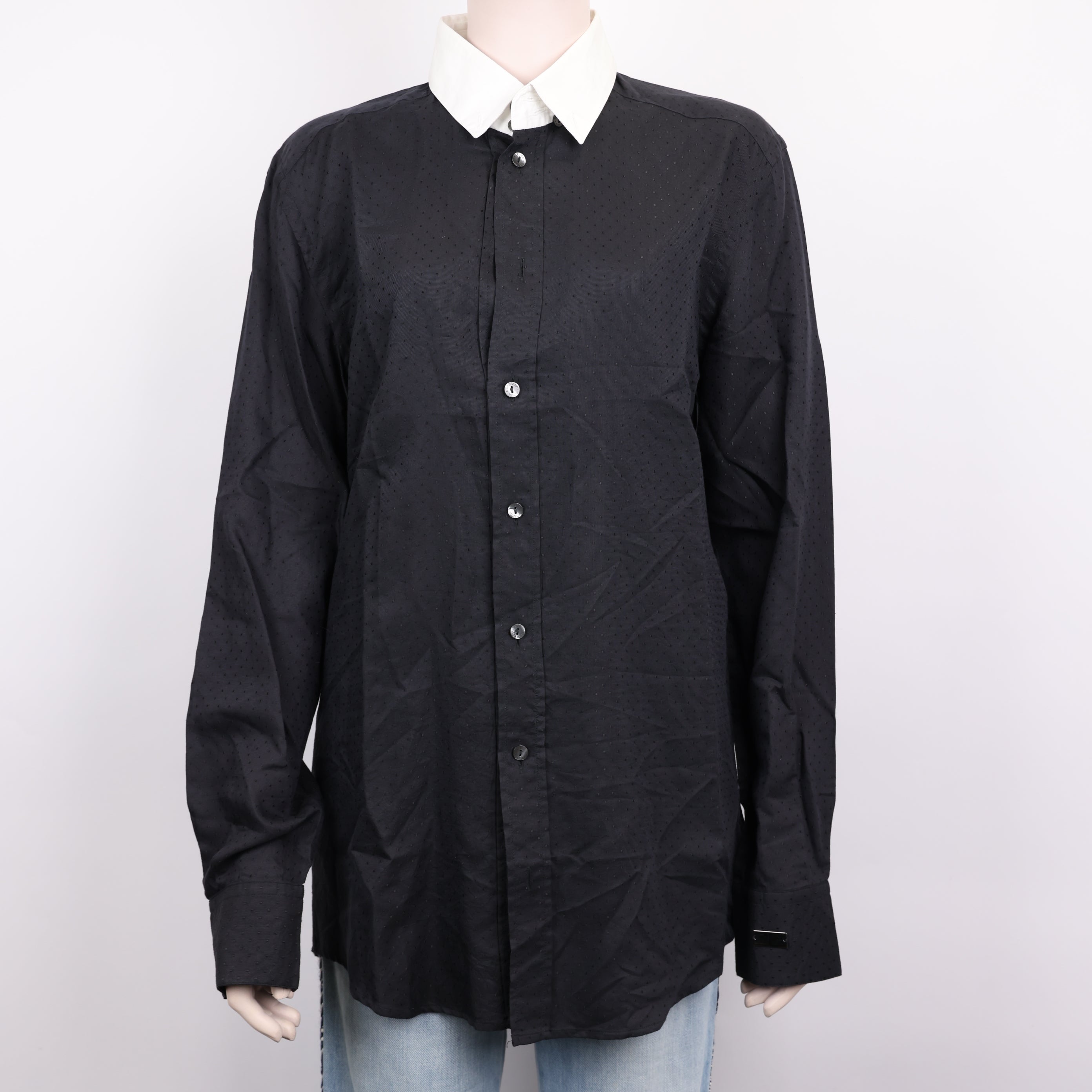 PRE OWNED- Dolce & Gabbana Colorblock Grid Long Sleeve Shirt Size 40