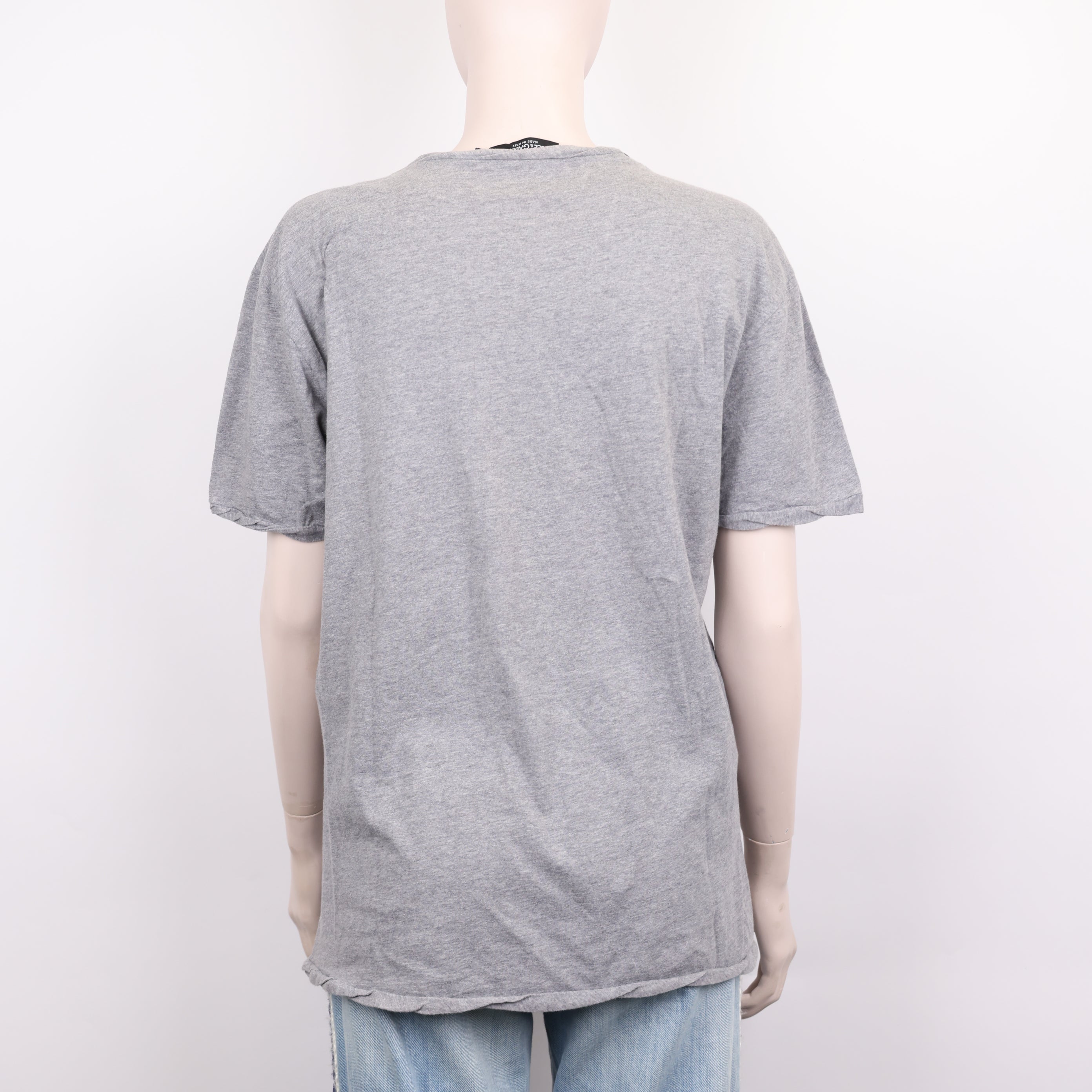 PRE OWNED- Dolce & Gabbana Grey Poster Print Short Sleeve Size 50