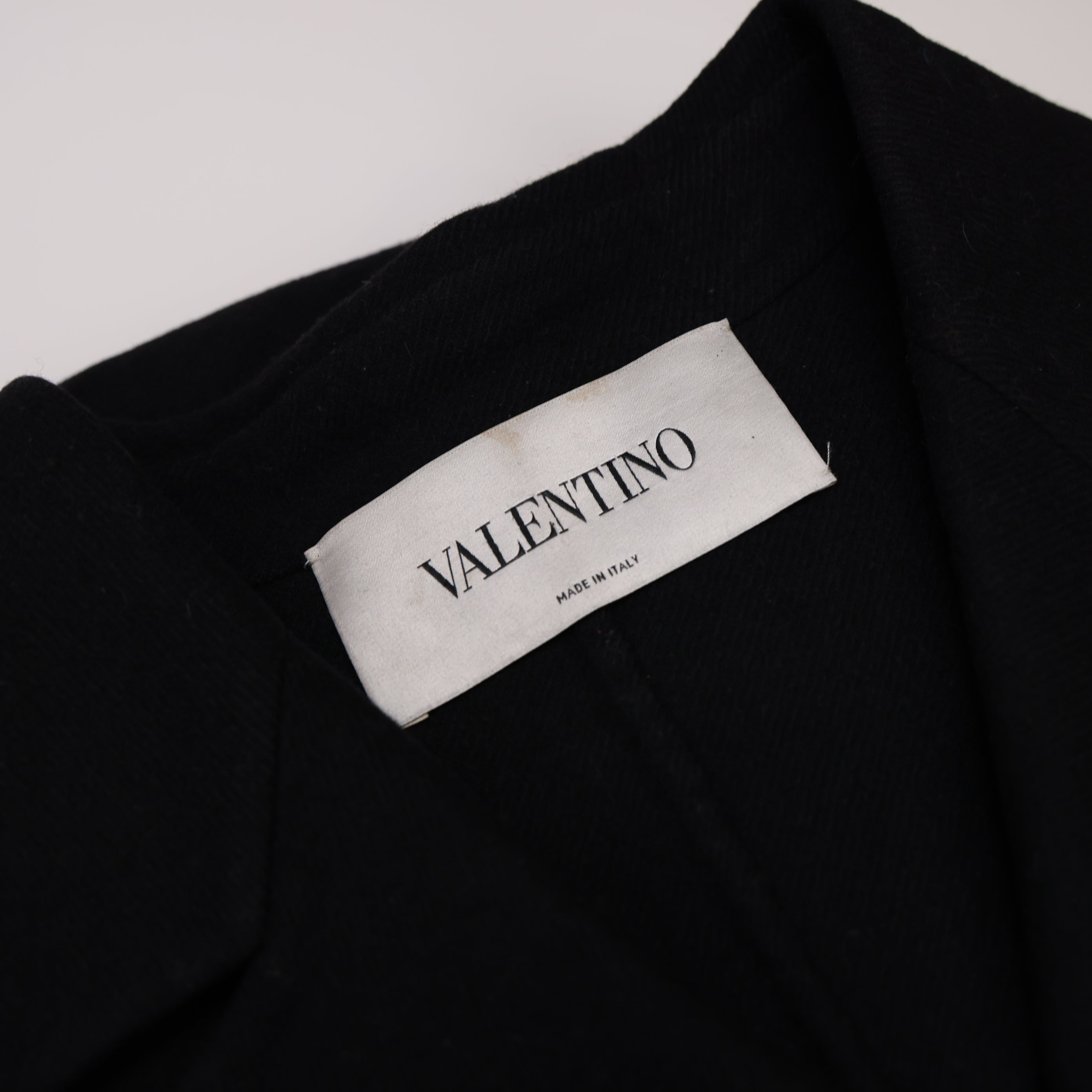 PRE OWNED- Valentino black lapel coat size 44