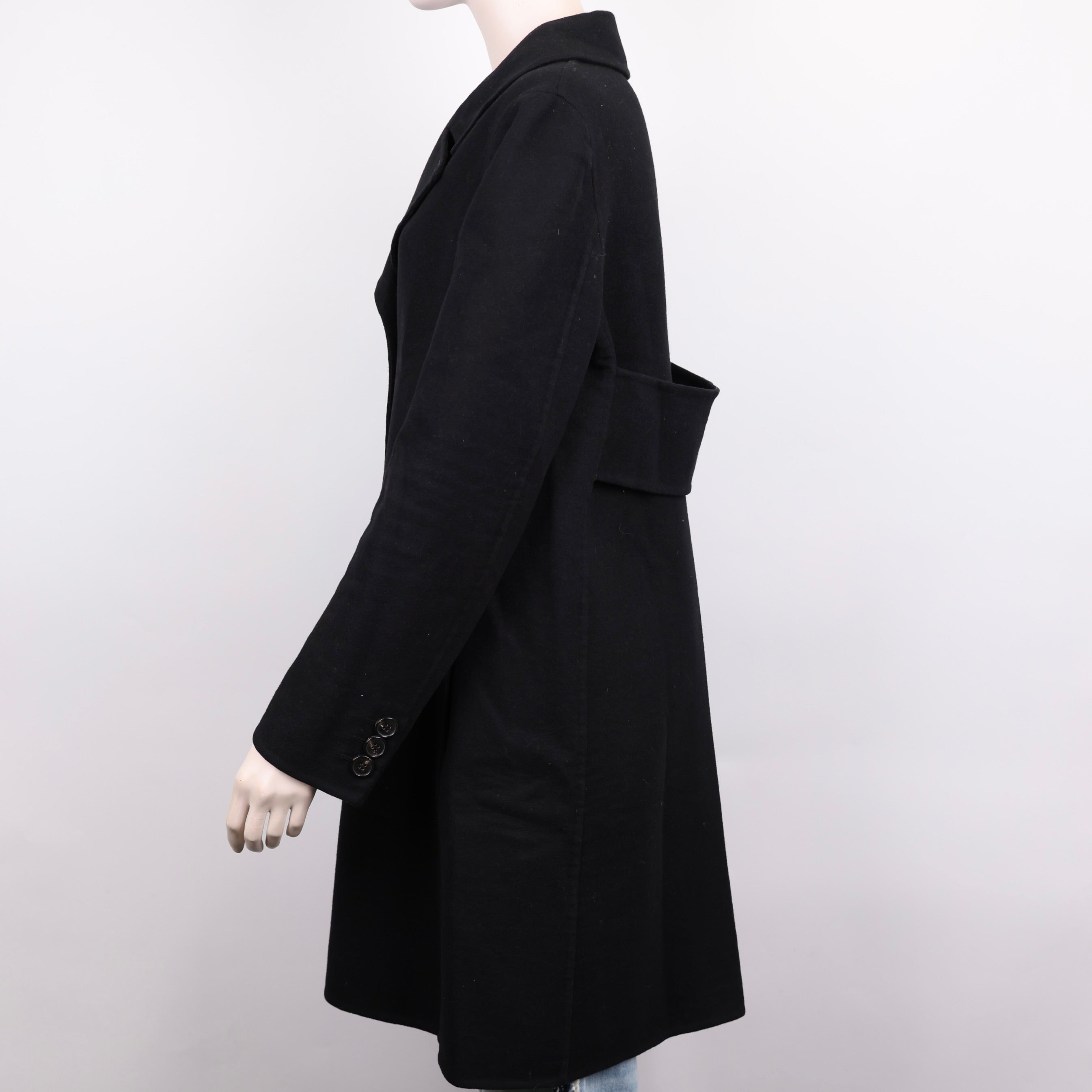 PRE OWNED- Valentino black lapel coat size 44