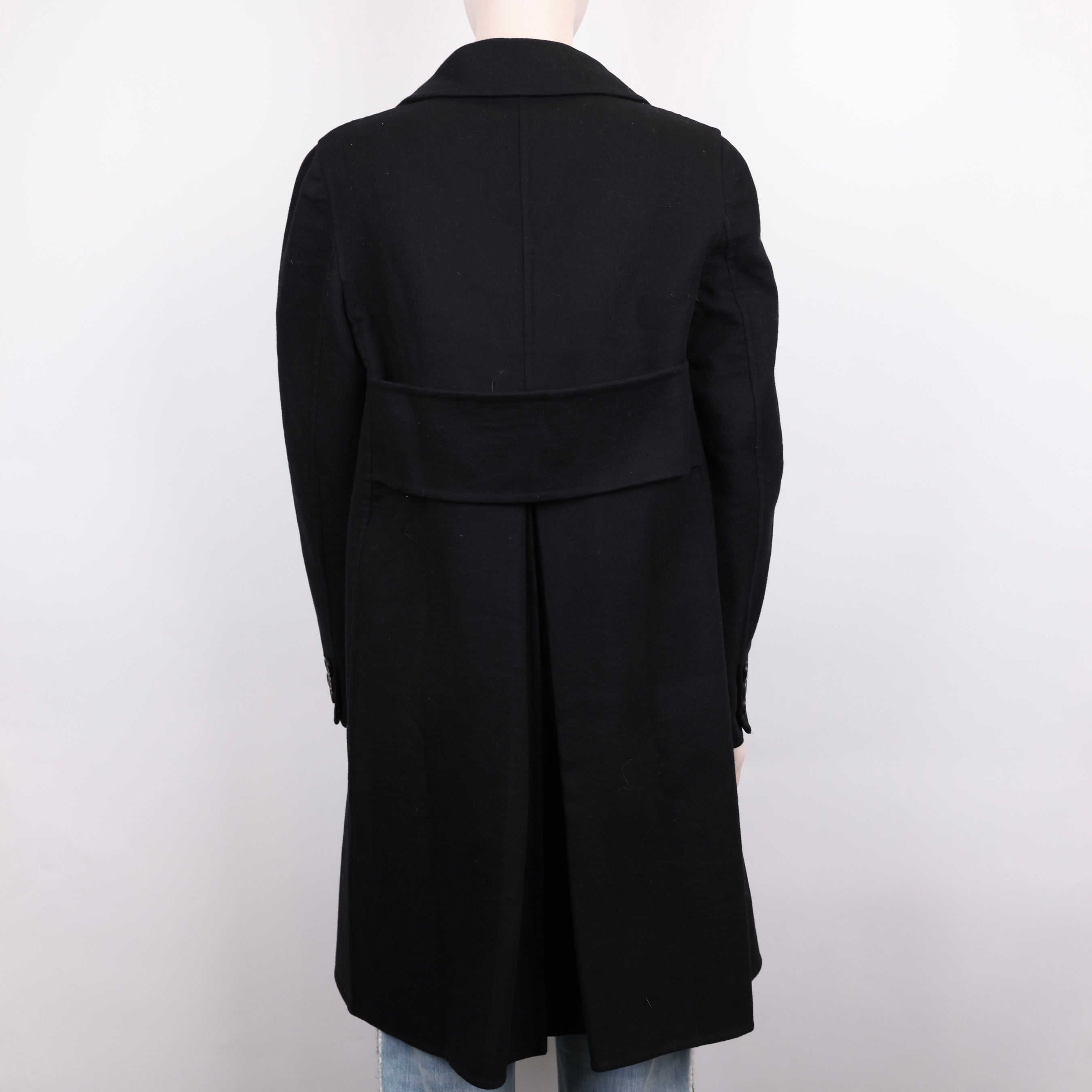PRE OWNED- Valentino black lapel coat size 44
