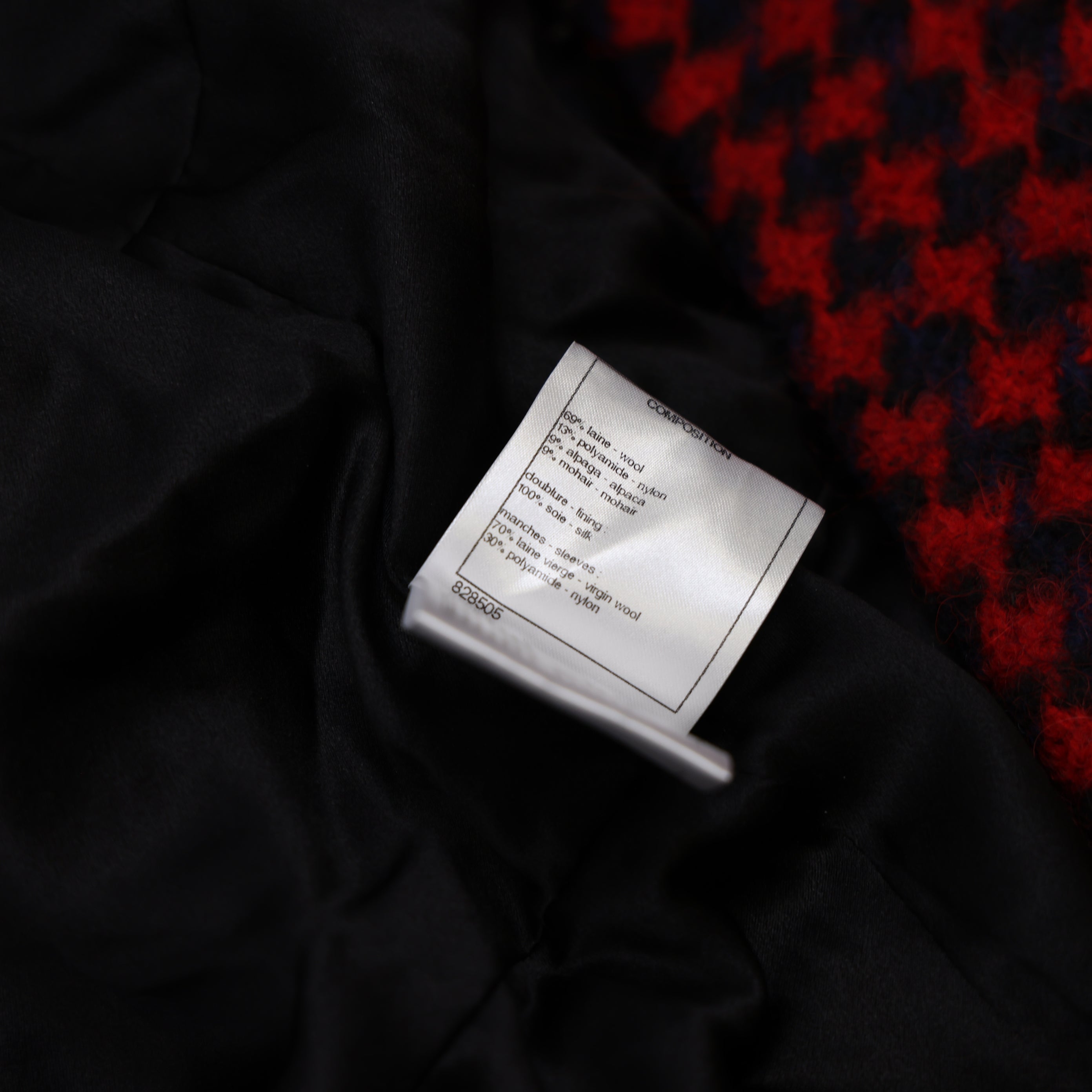 PRE OWNED- CHANEL 18 show style patchwork woven coat size 36