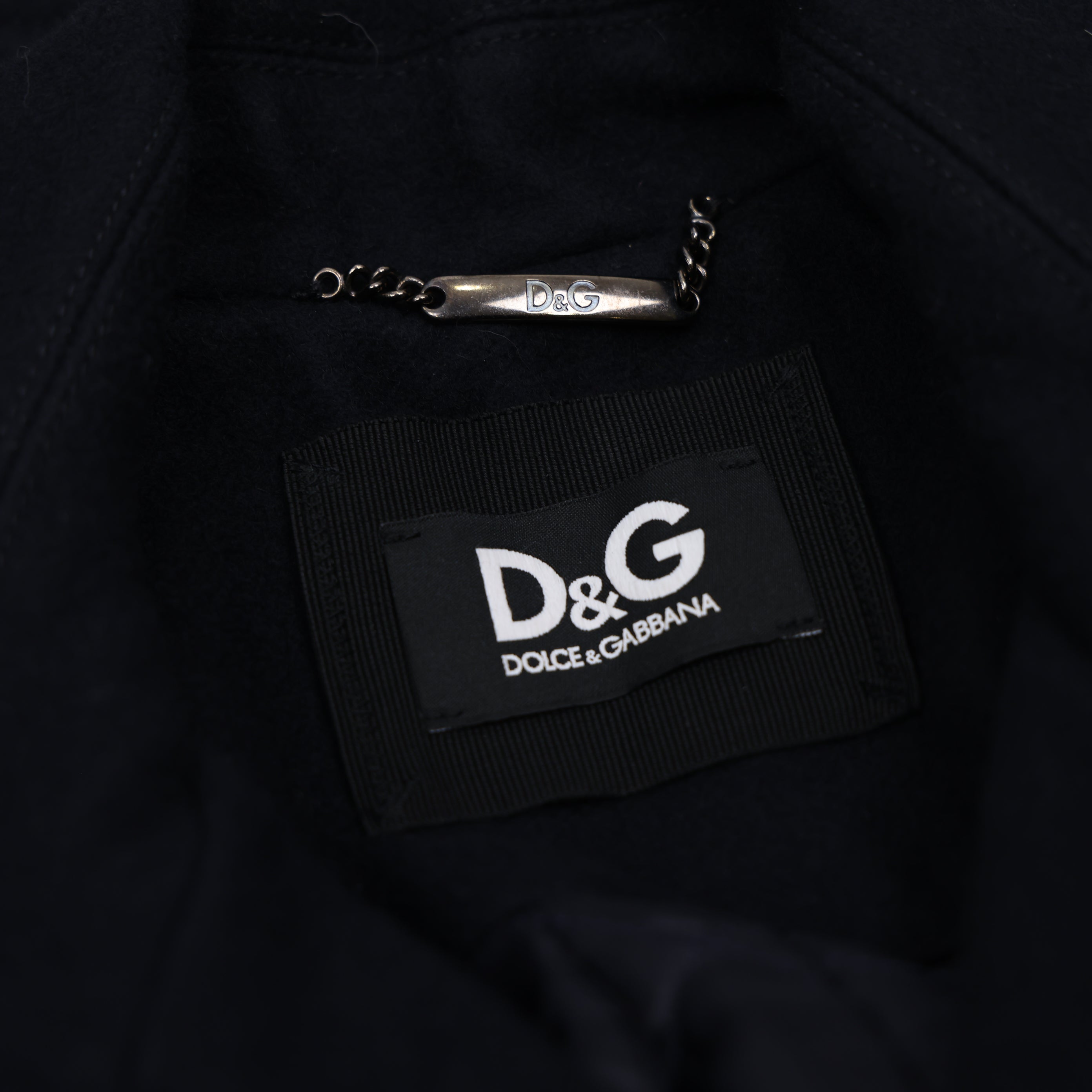 PRE OWNED- Dolce & Gabbana navy blue double-breasted short coat size 44