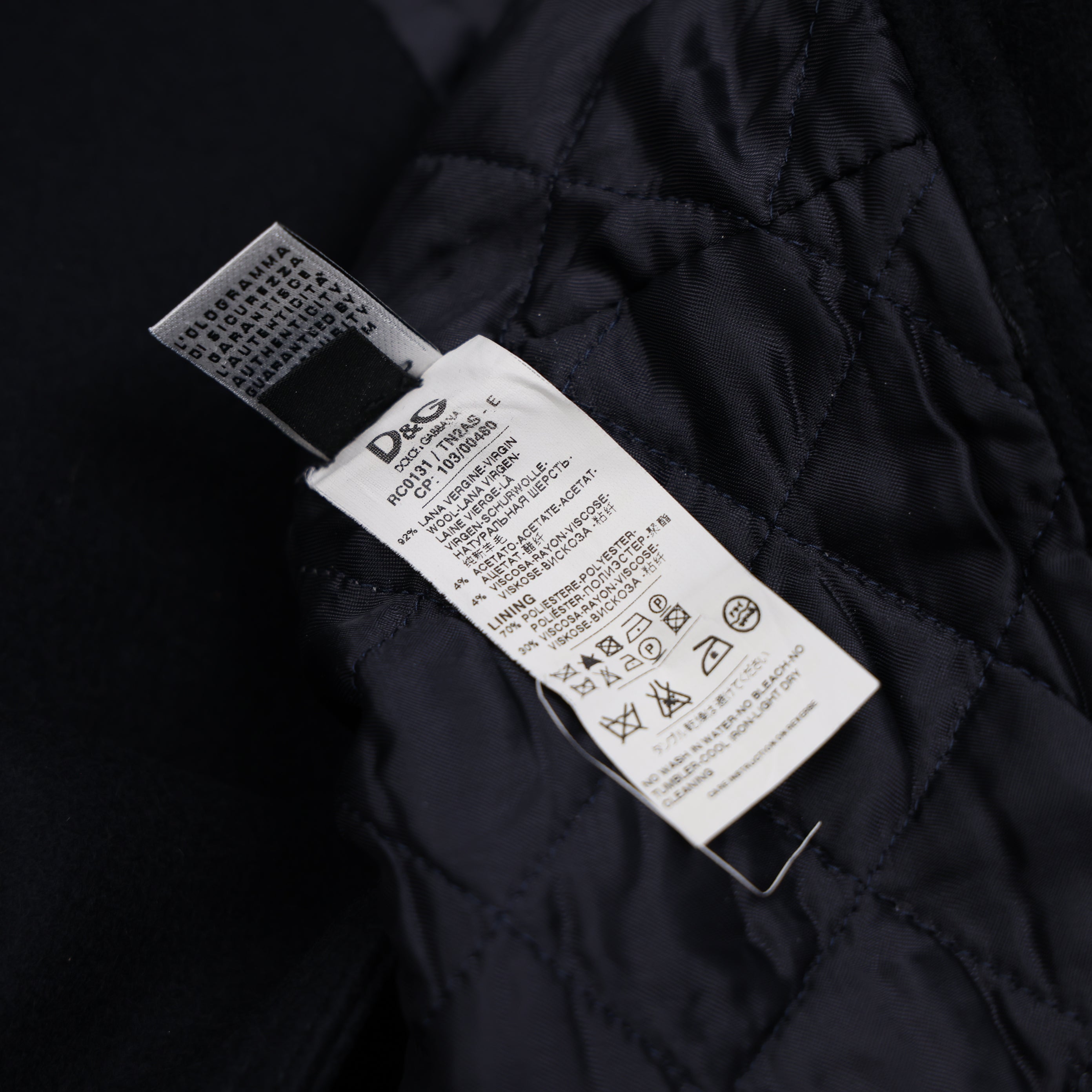 PRE OWNED- Dolce & Gabbana navy blue double-breasted short coat size 44